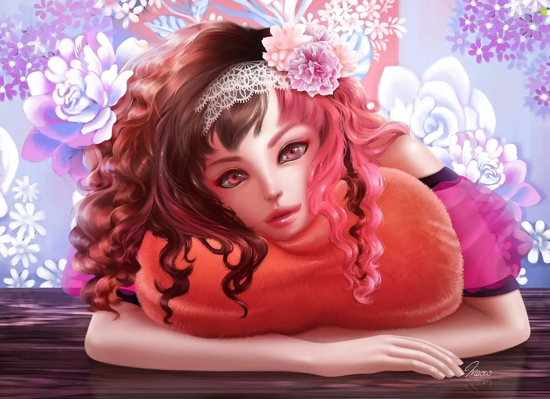 Flowers, girl, Band