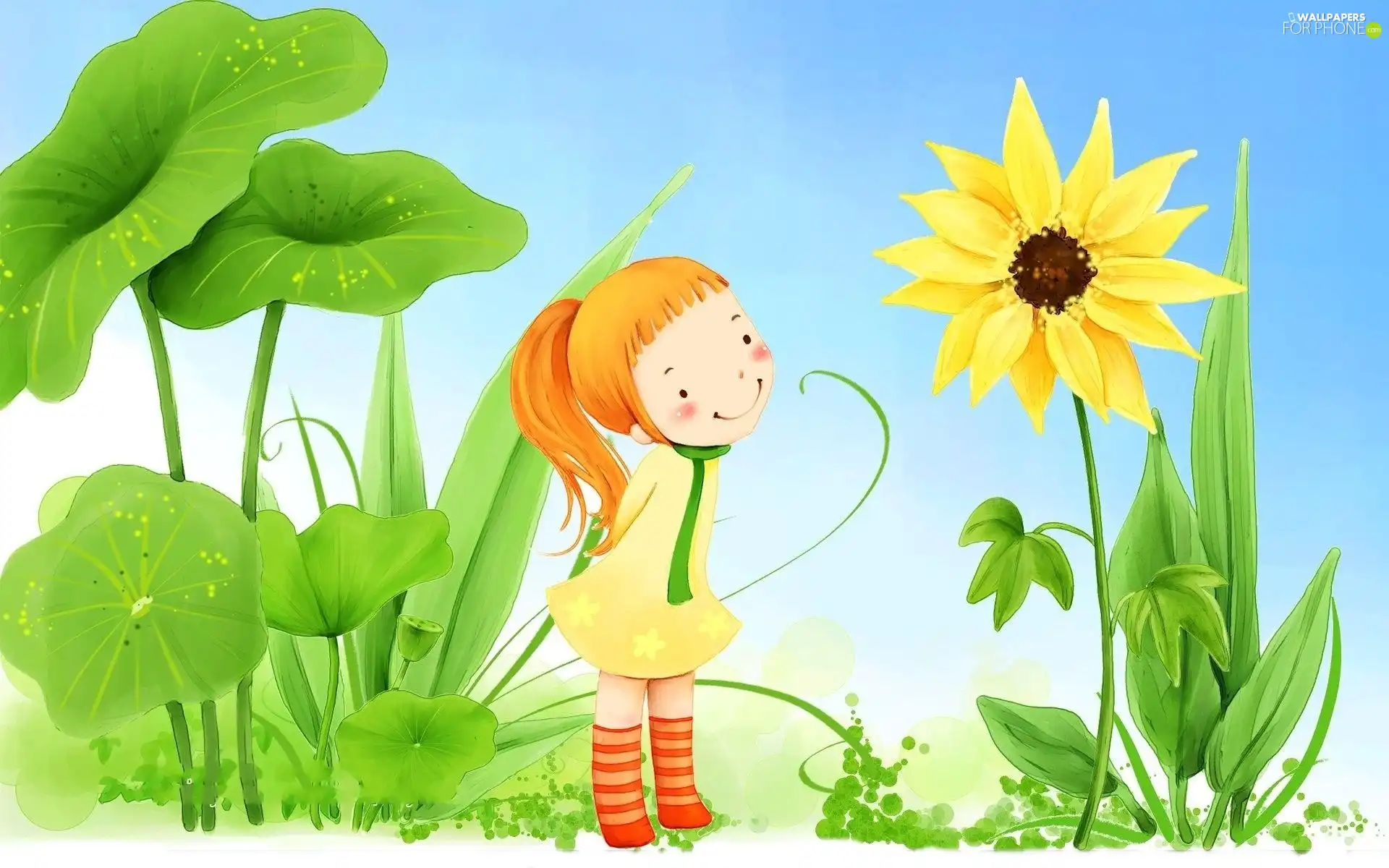 Flowers, Kid, Meadow