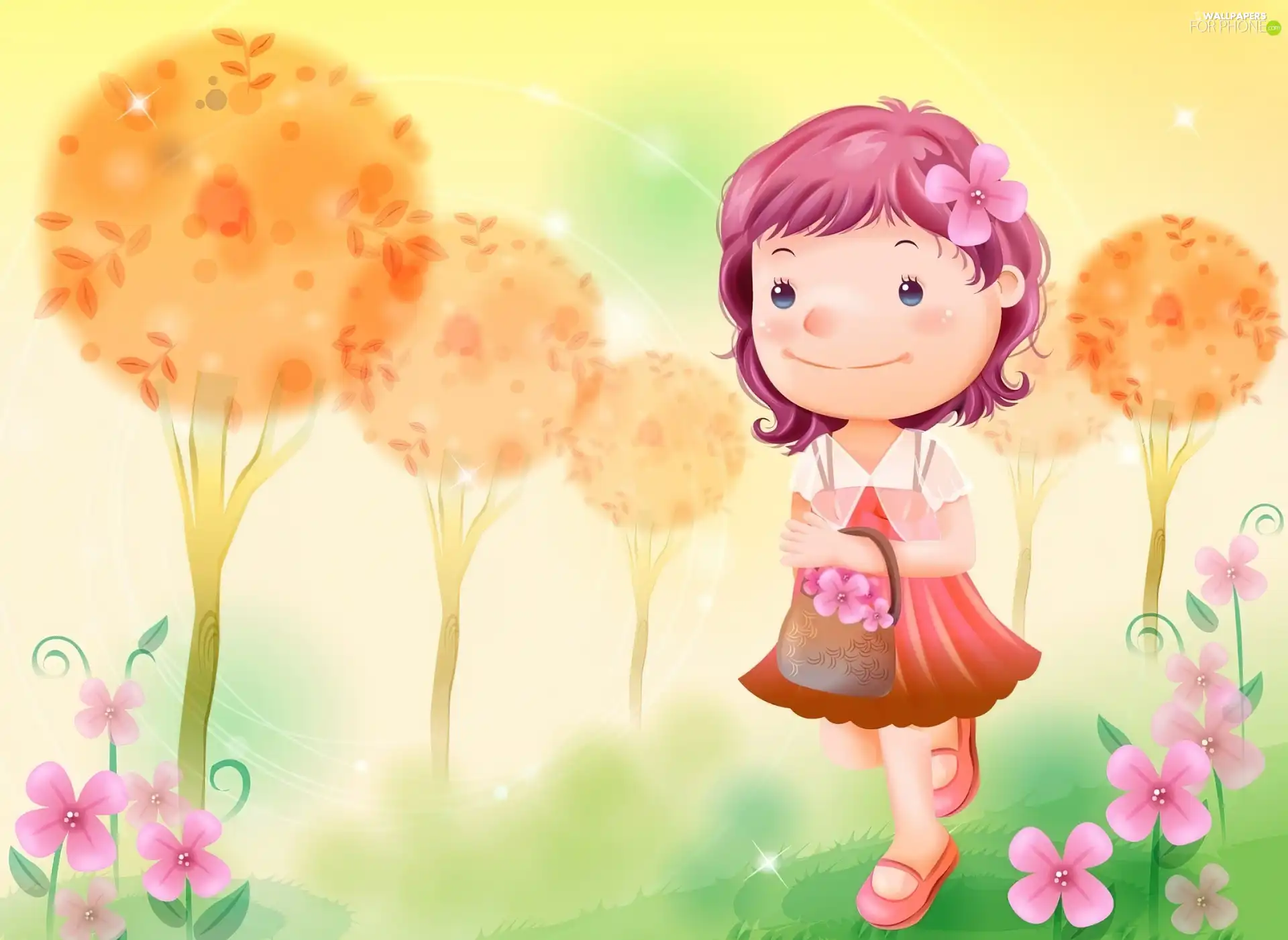 Flowers, Kid, Meadow