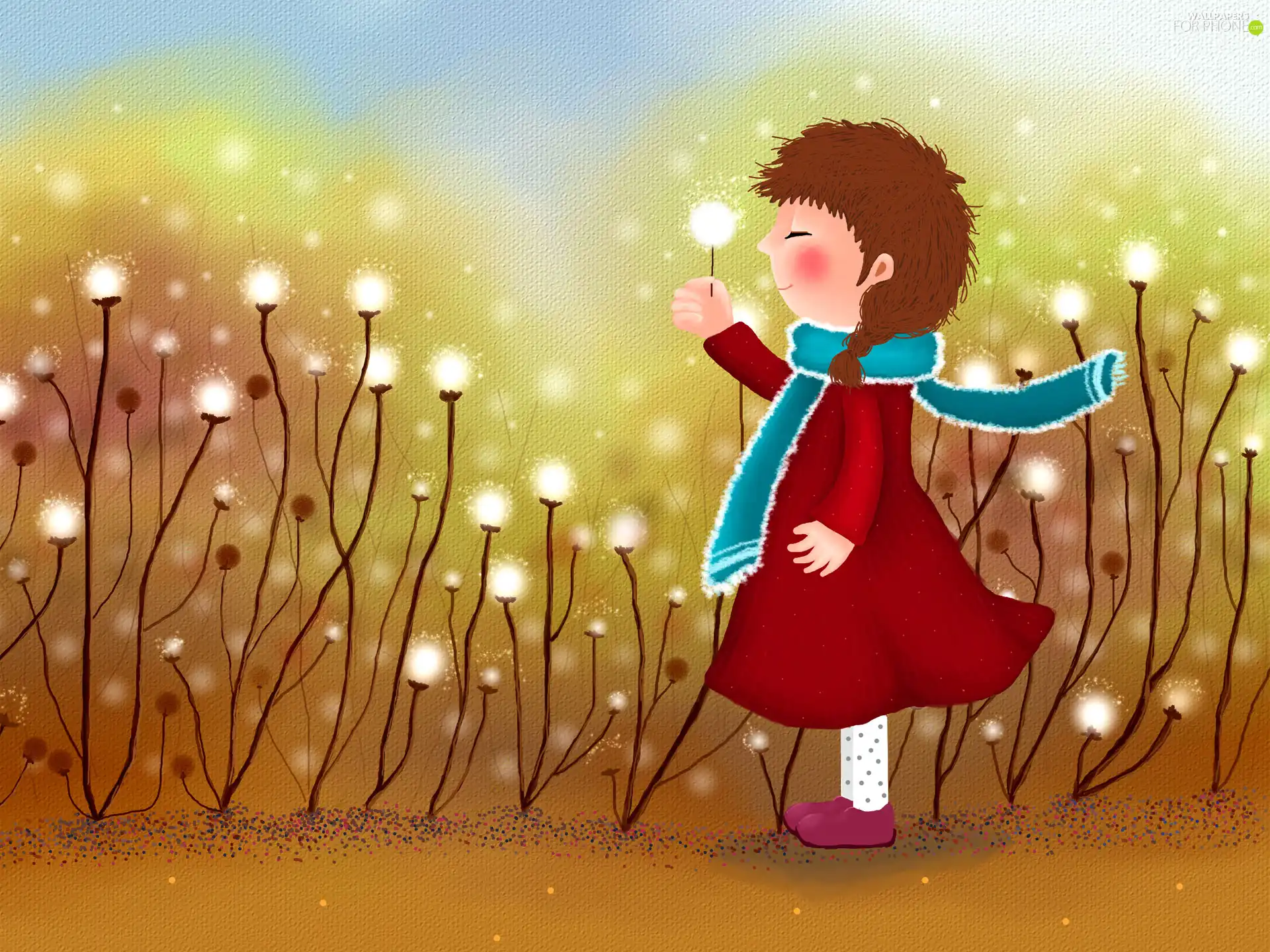 Flowers, Kid, Meadow