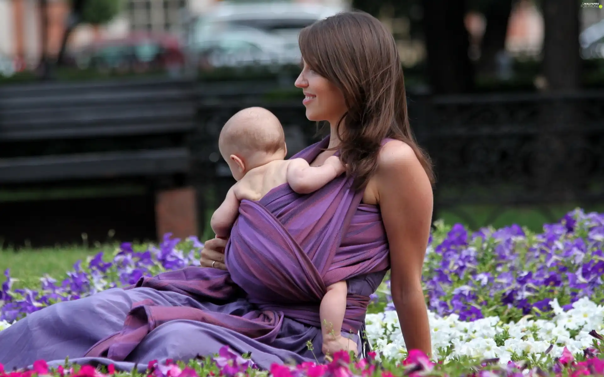 mother, Kid, Flowers, Band