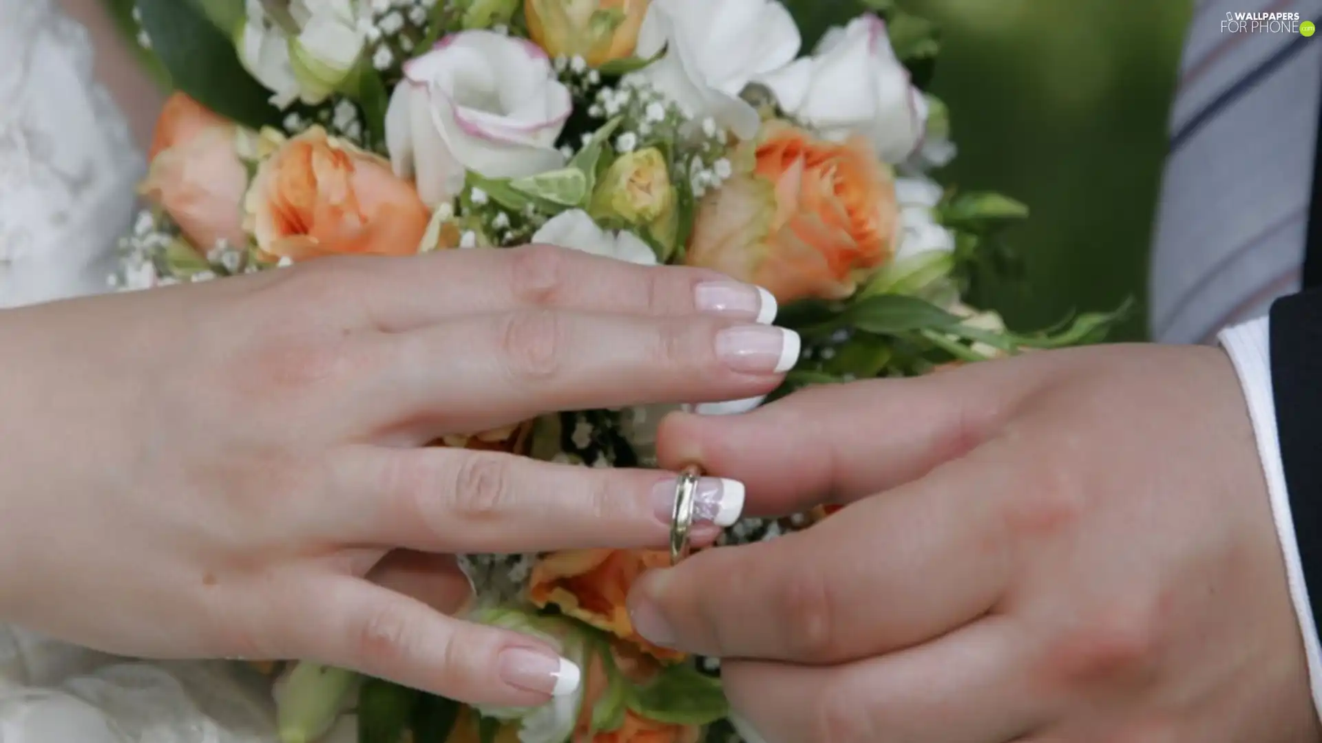 Flowers, hands, ring