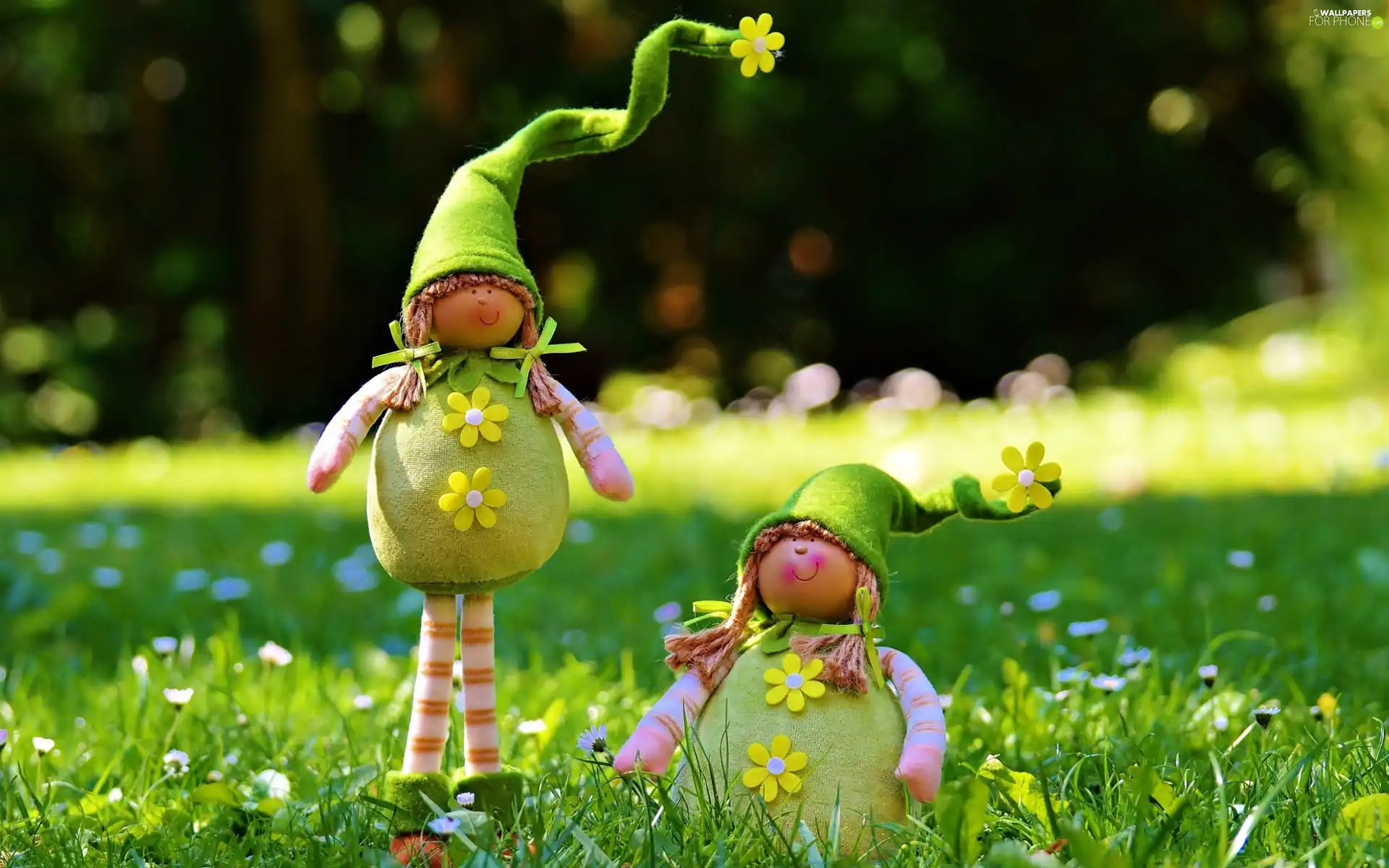 Flowers, Spring, rag, Meadow, dolls
