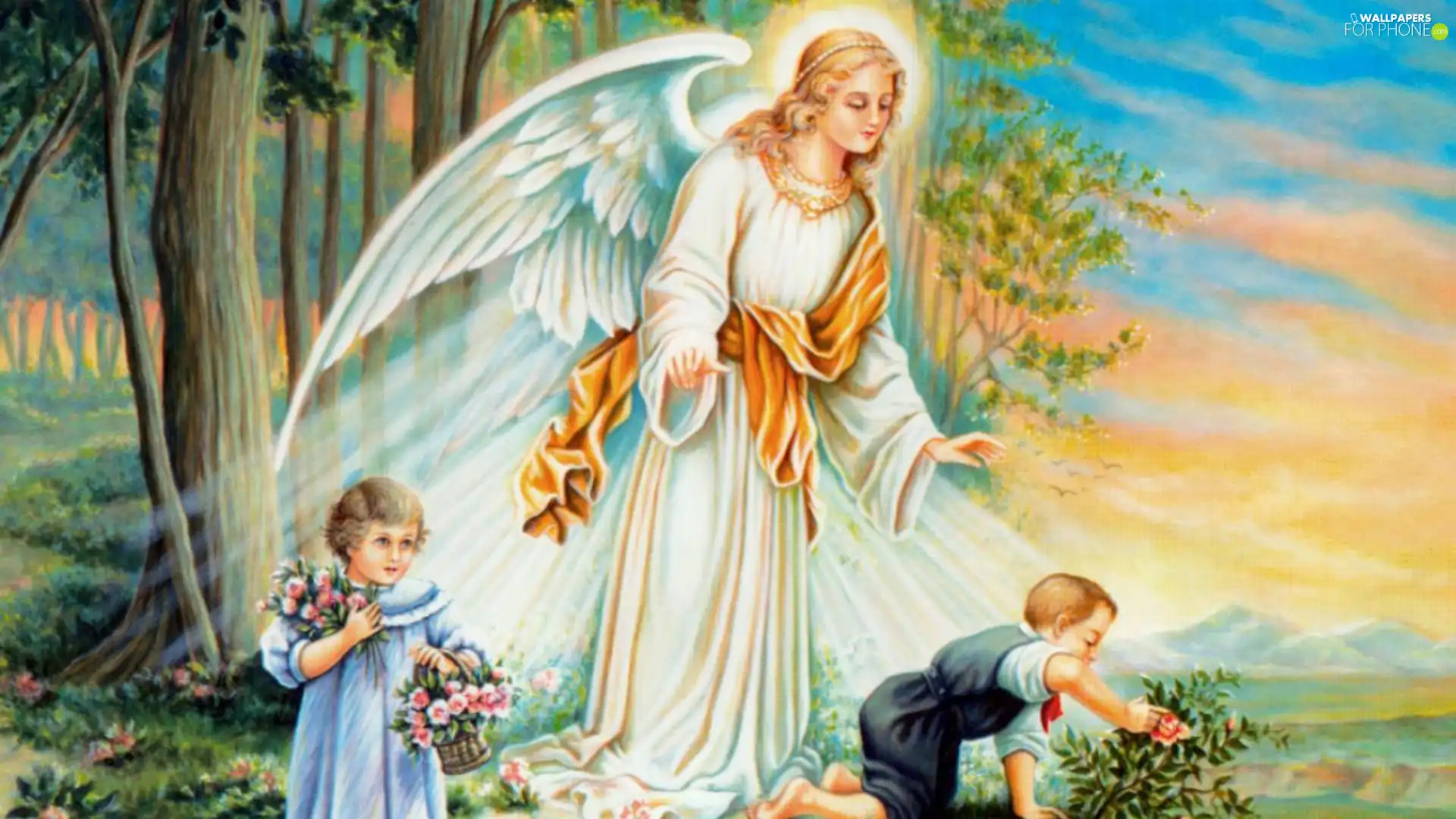 forest, angel, Kids