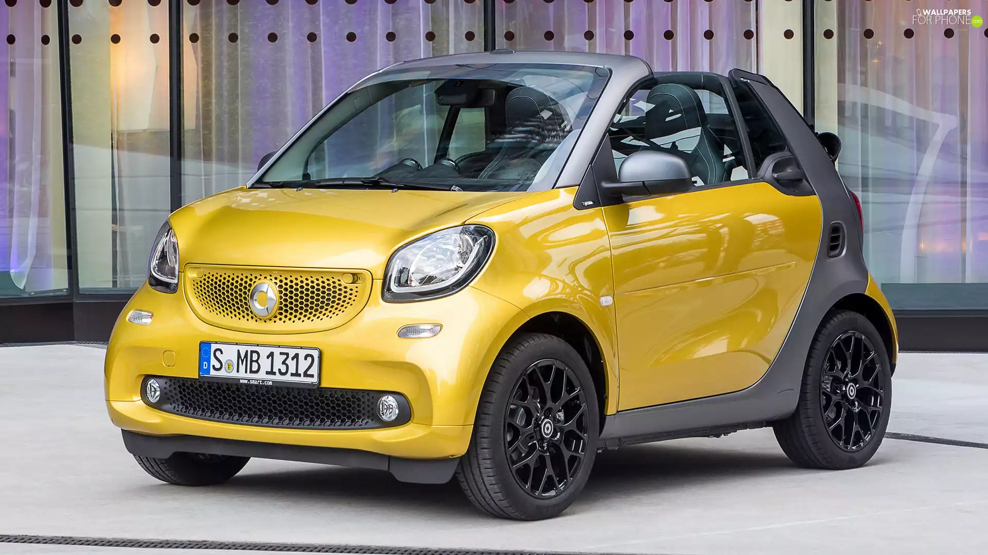 Cabrio, Yellow, Smart Fortwo
