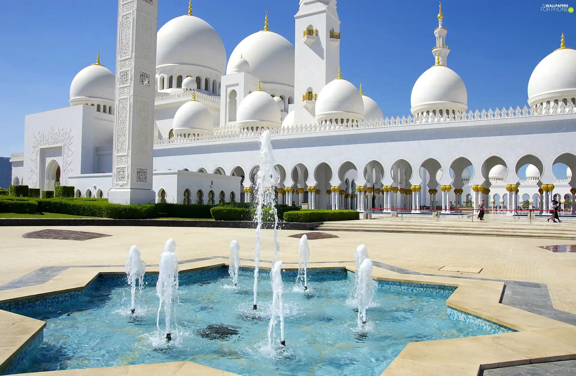 Abu Dhabi, Sheikh Zayed, fountain, mosque