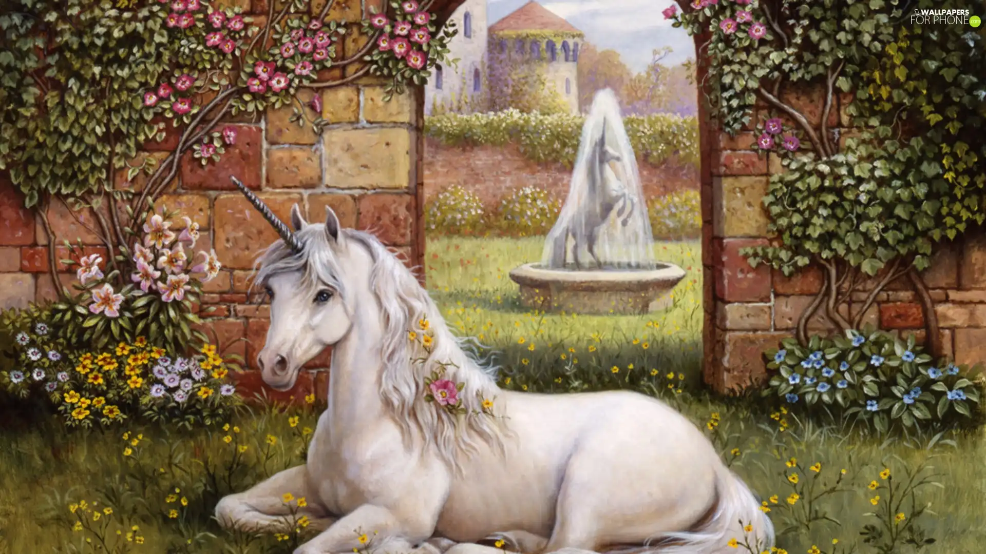 fountain, unicorn, transition