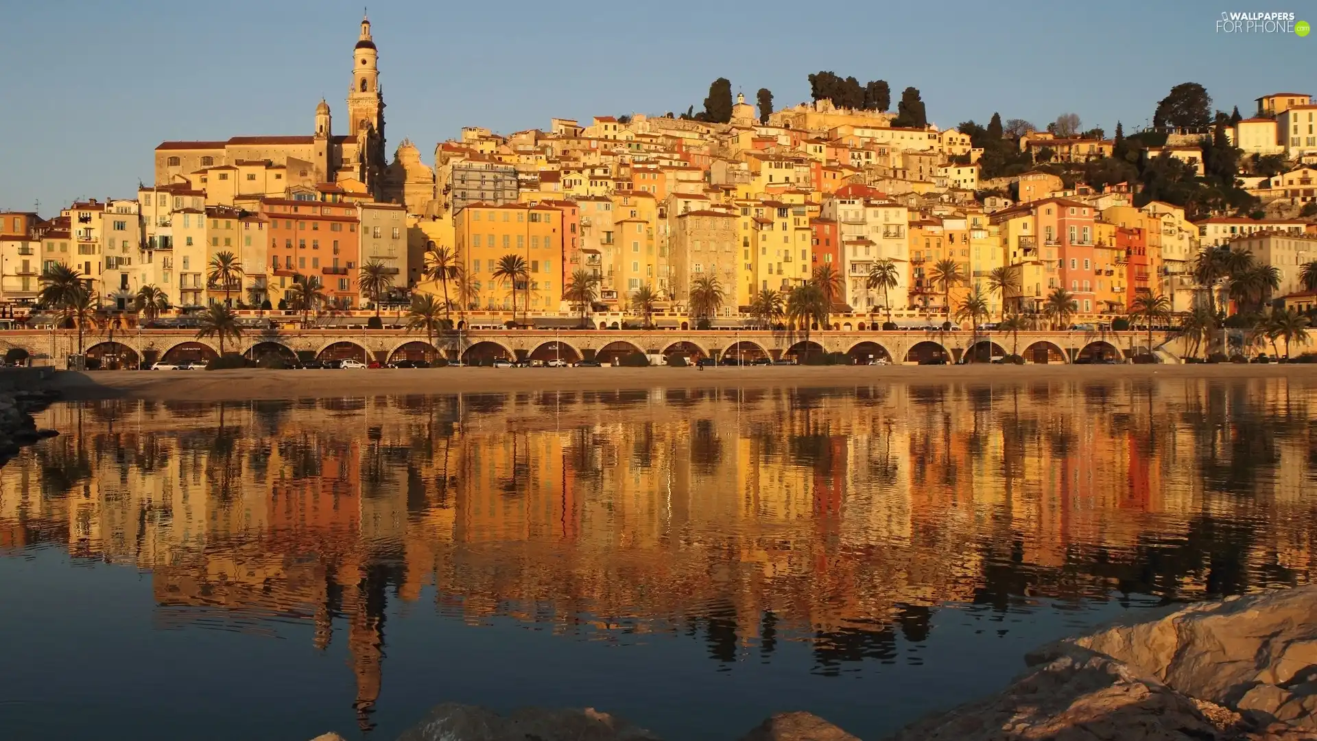 Houses, Riviera, France, sea