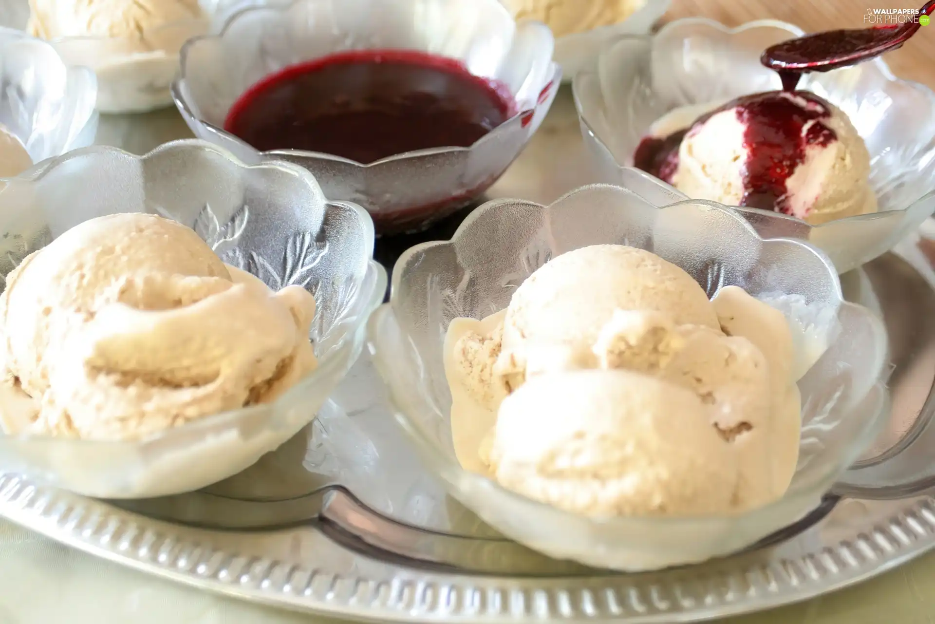 ice cream, glaze, fruit, cream