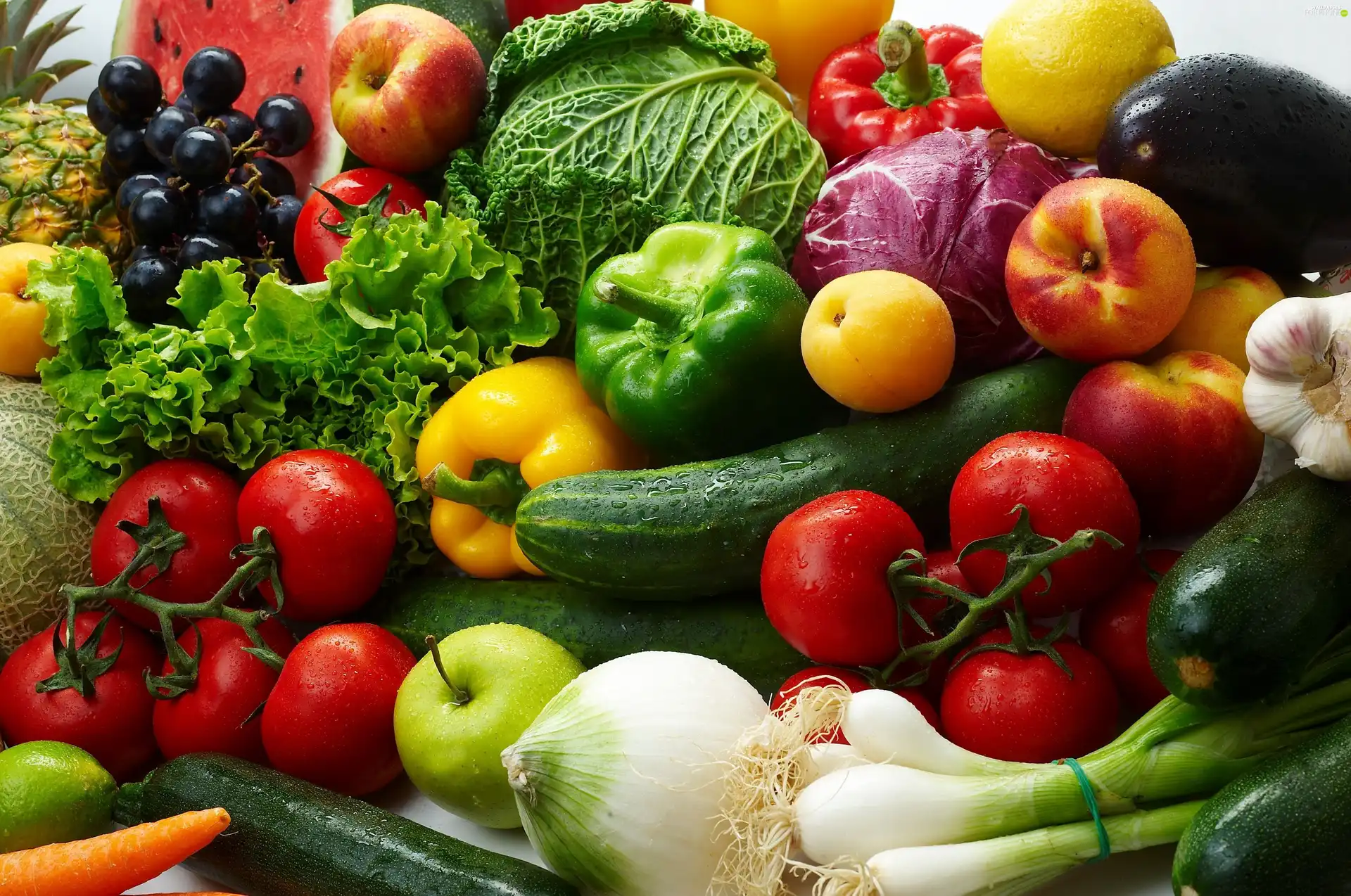 different, vegetables, Fruits, fresh