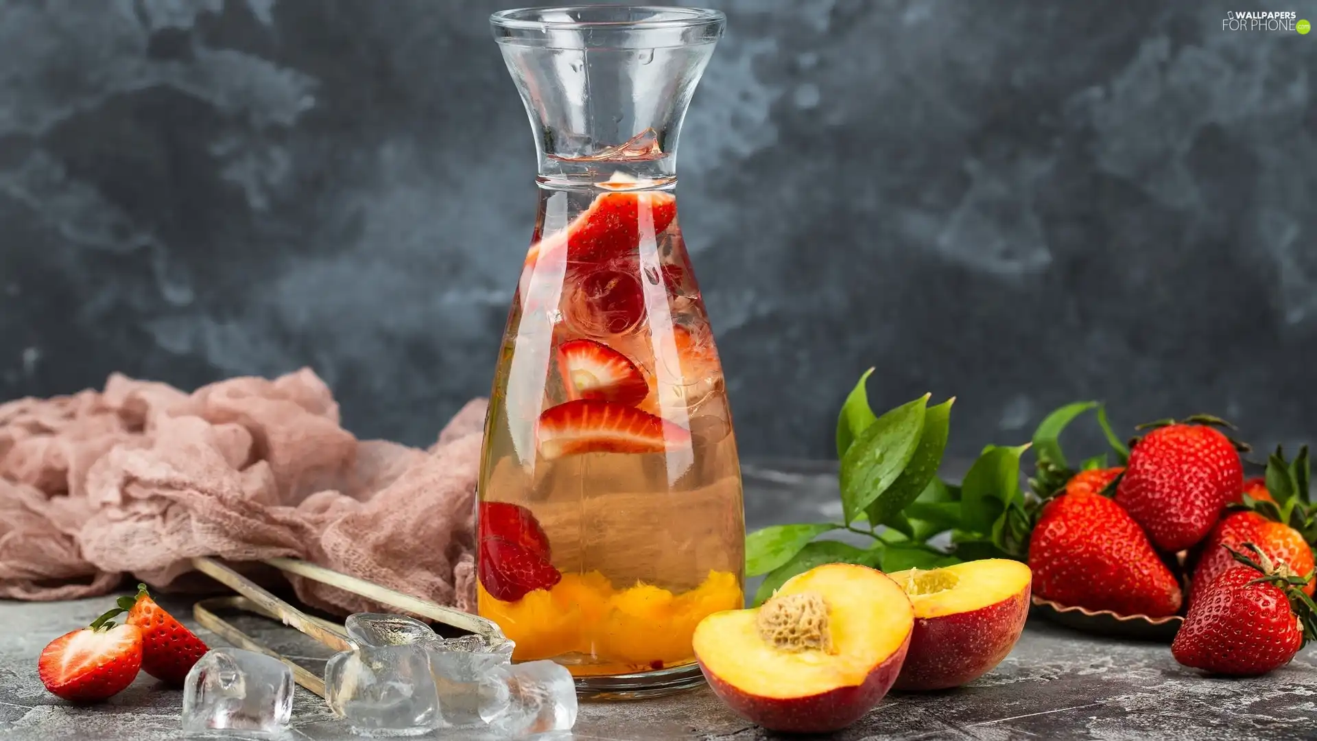 peach, Bottle, Icecream, Fruits, drink, strawberries, knuckle