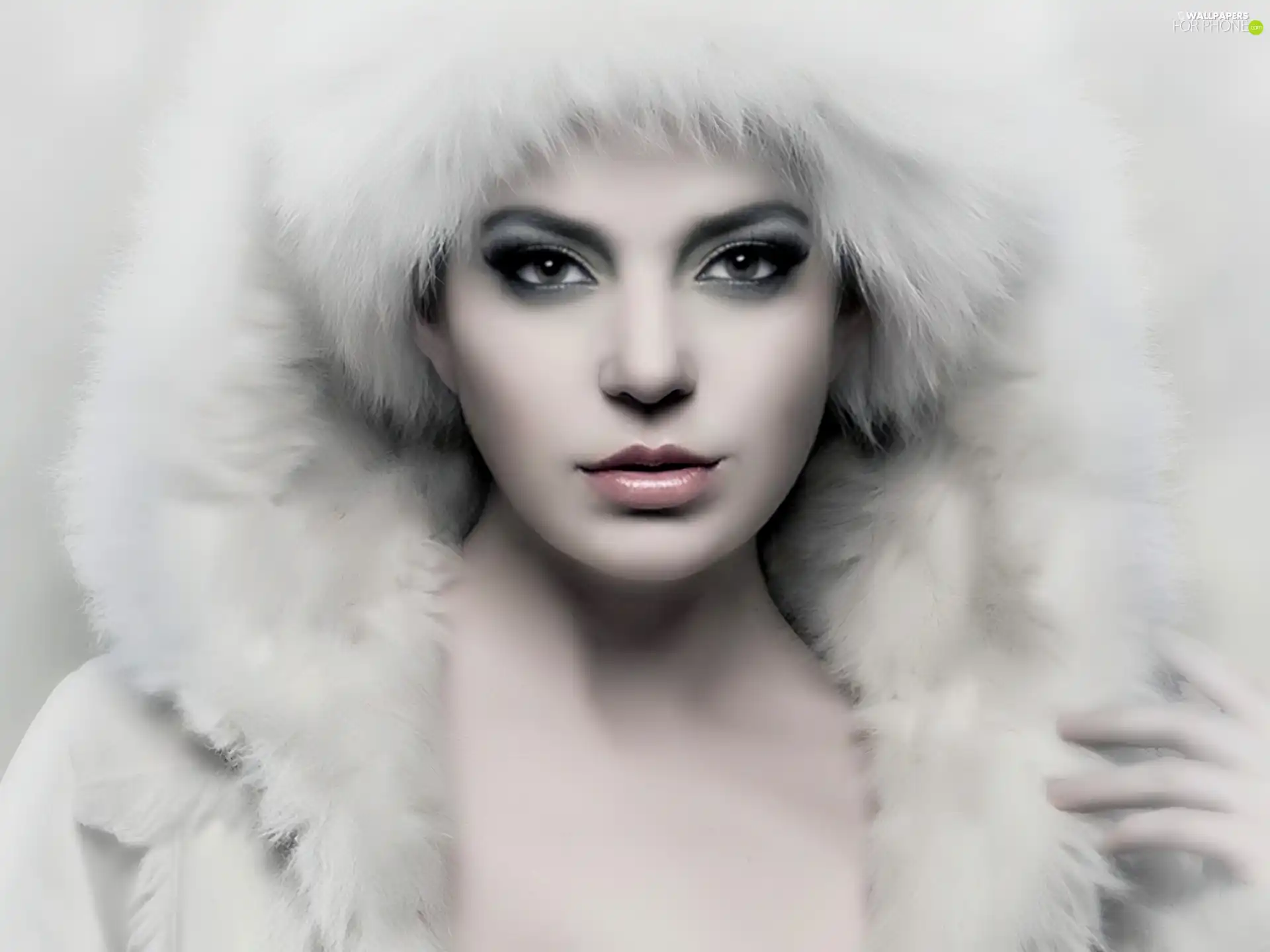 make-up, Women, Fur