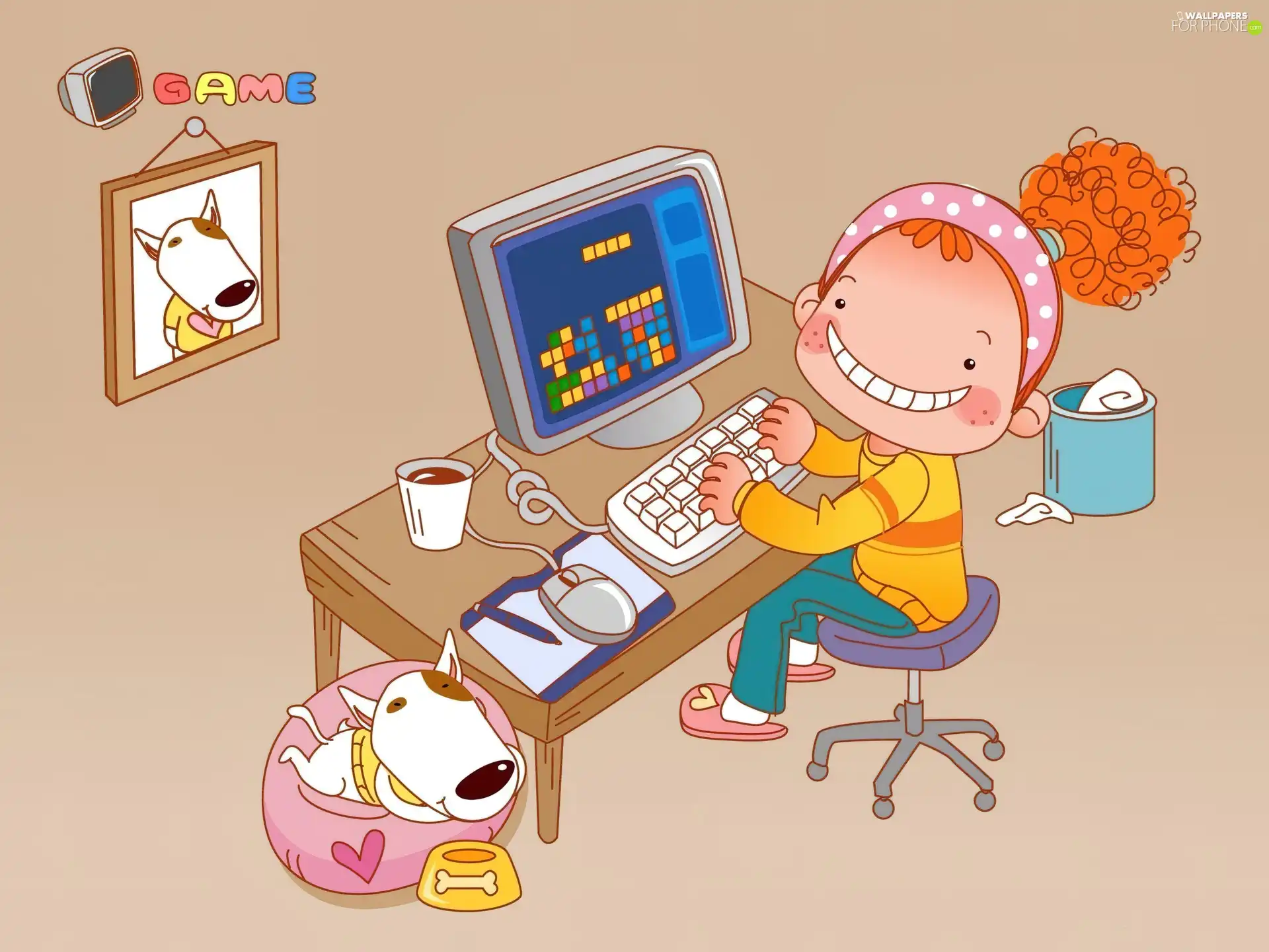 Kid, PC, game, dog