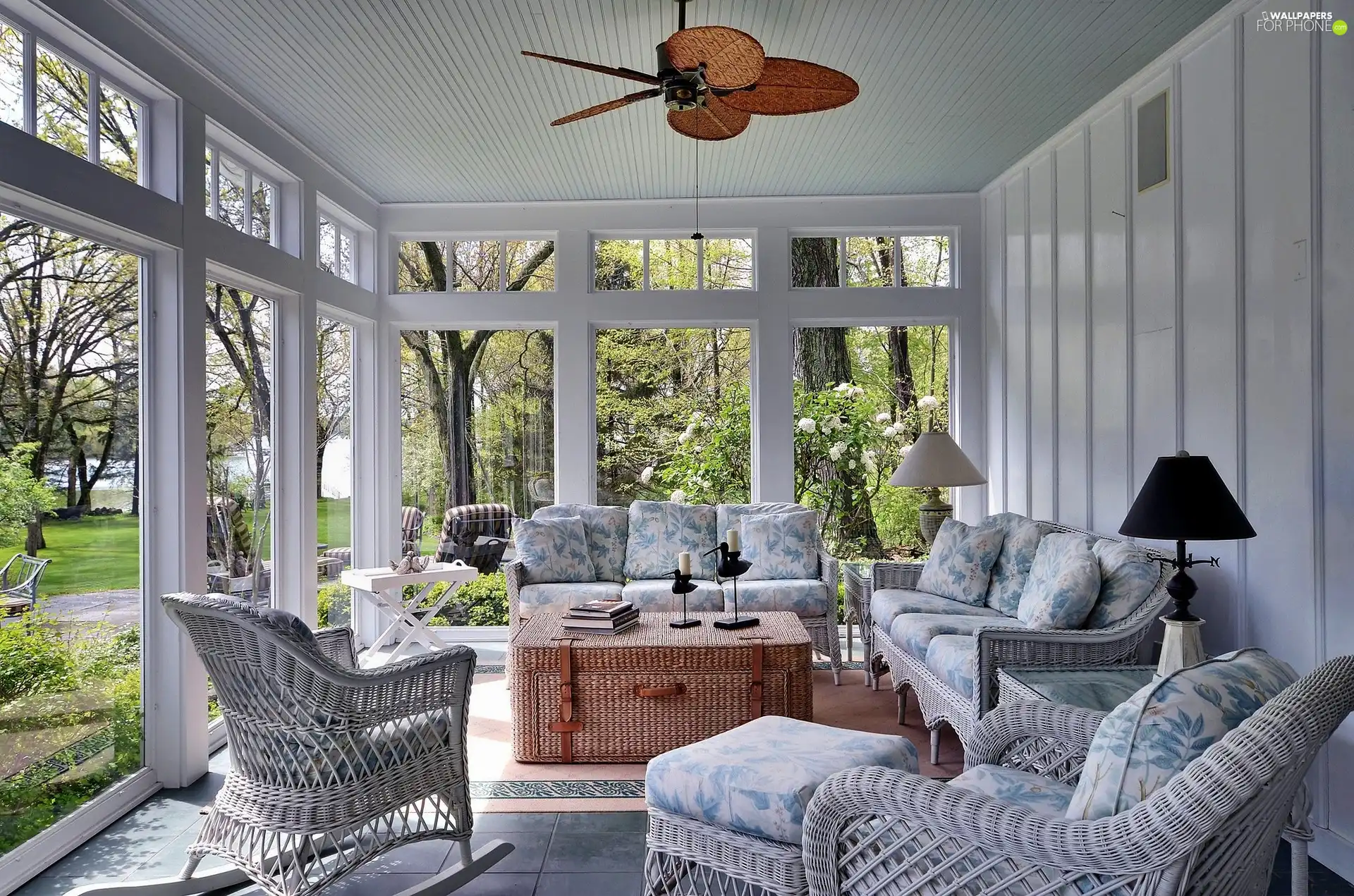 veranda, furniture, Garden, wicker