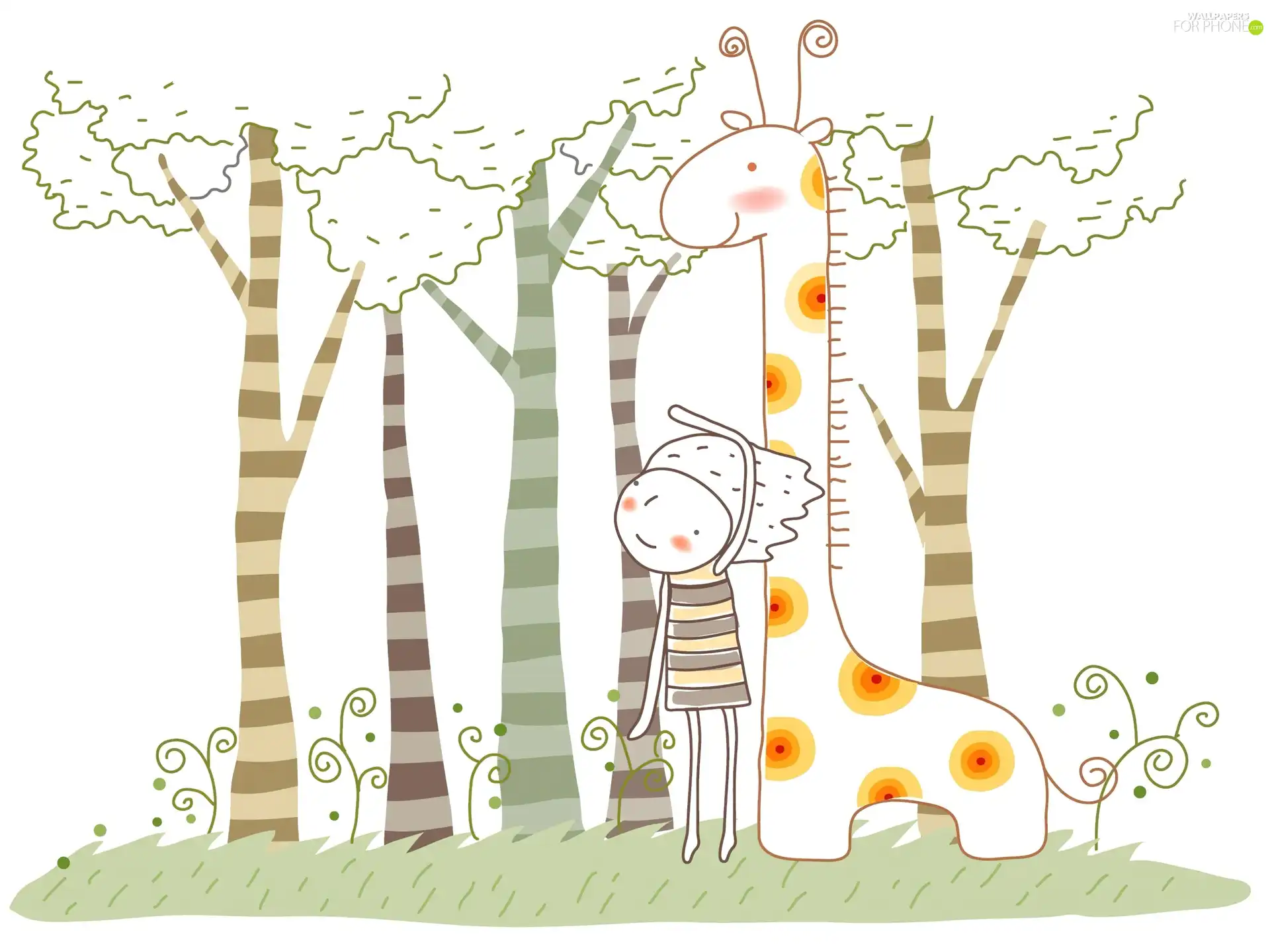 fantasy, Park, giraffe, Kid