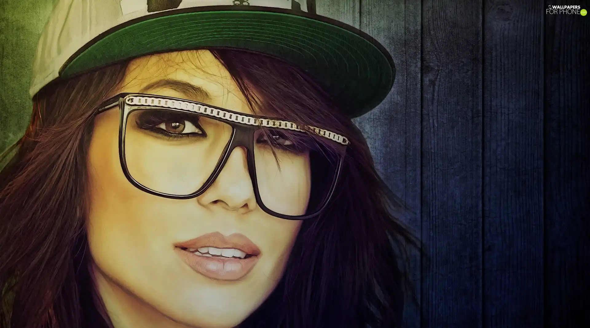 Glasses, Hat, Women, make-up, face