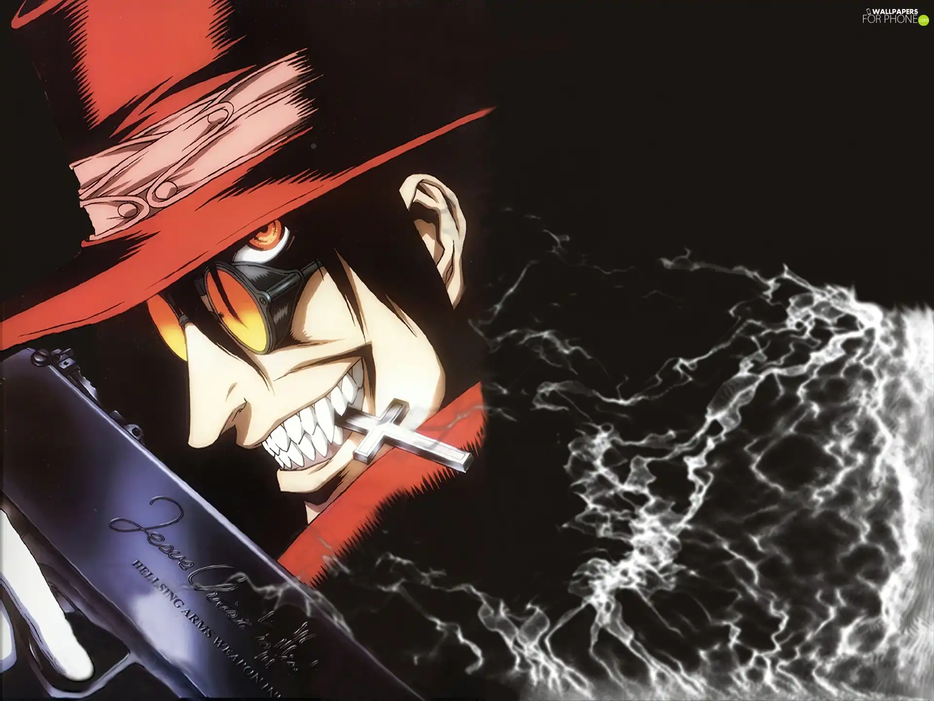 Hellsing, Hat, Glasses, Cross