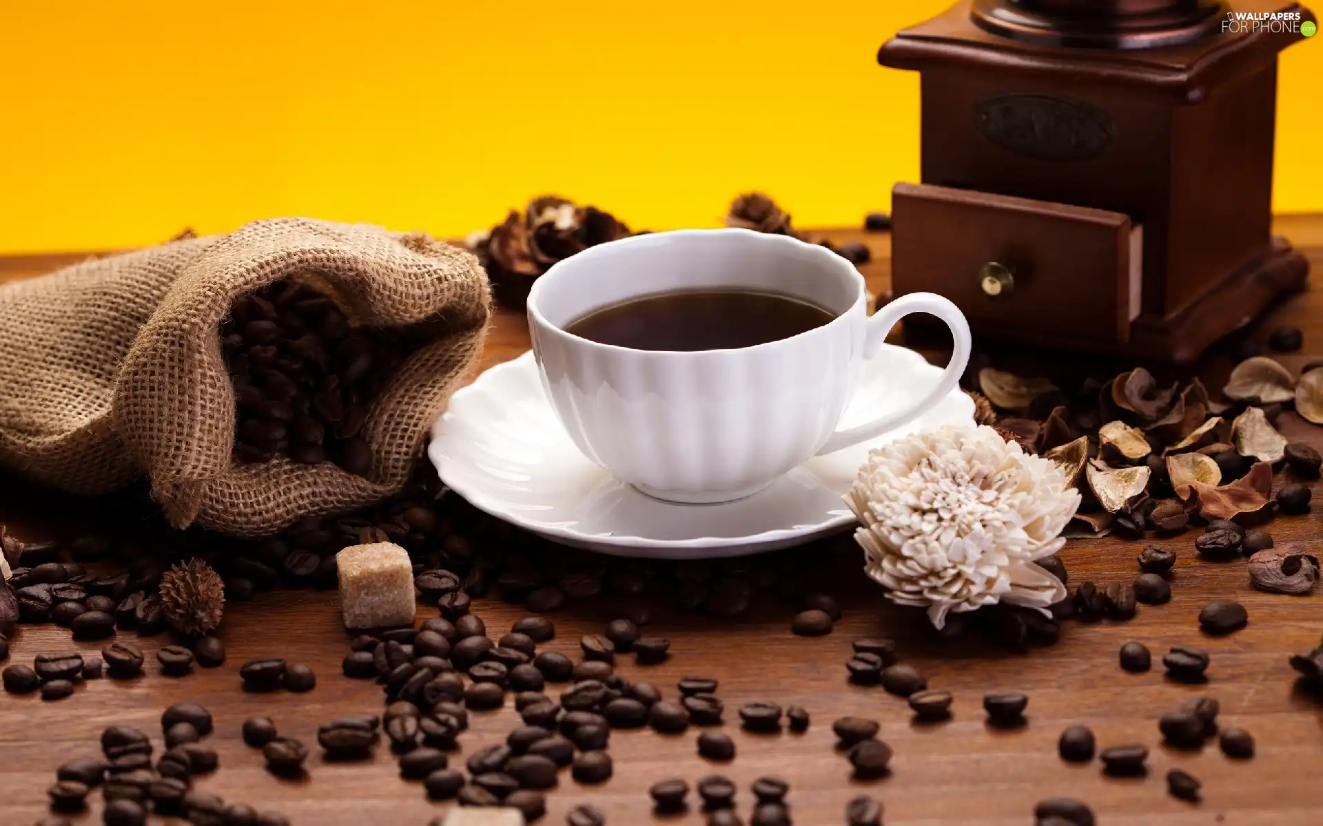 mill, coffee, grains, cup