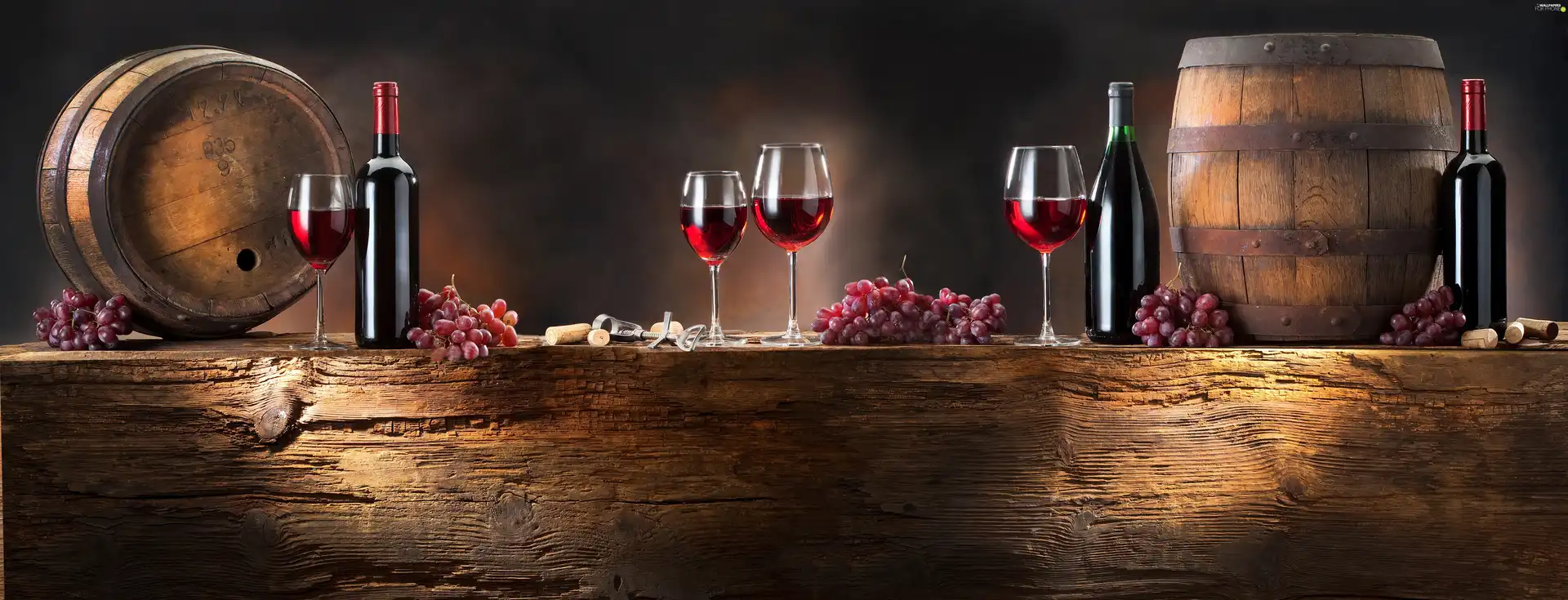 Bottles, Wines, Grapes, Lights