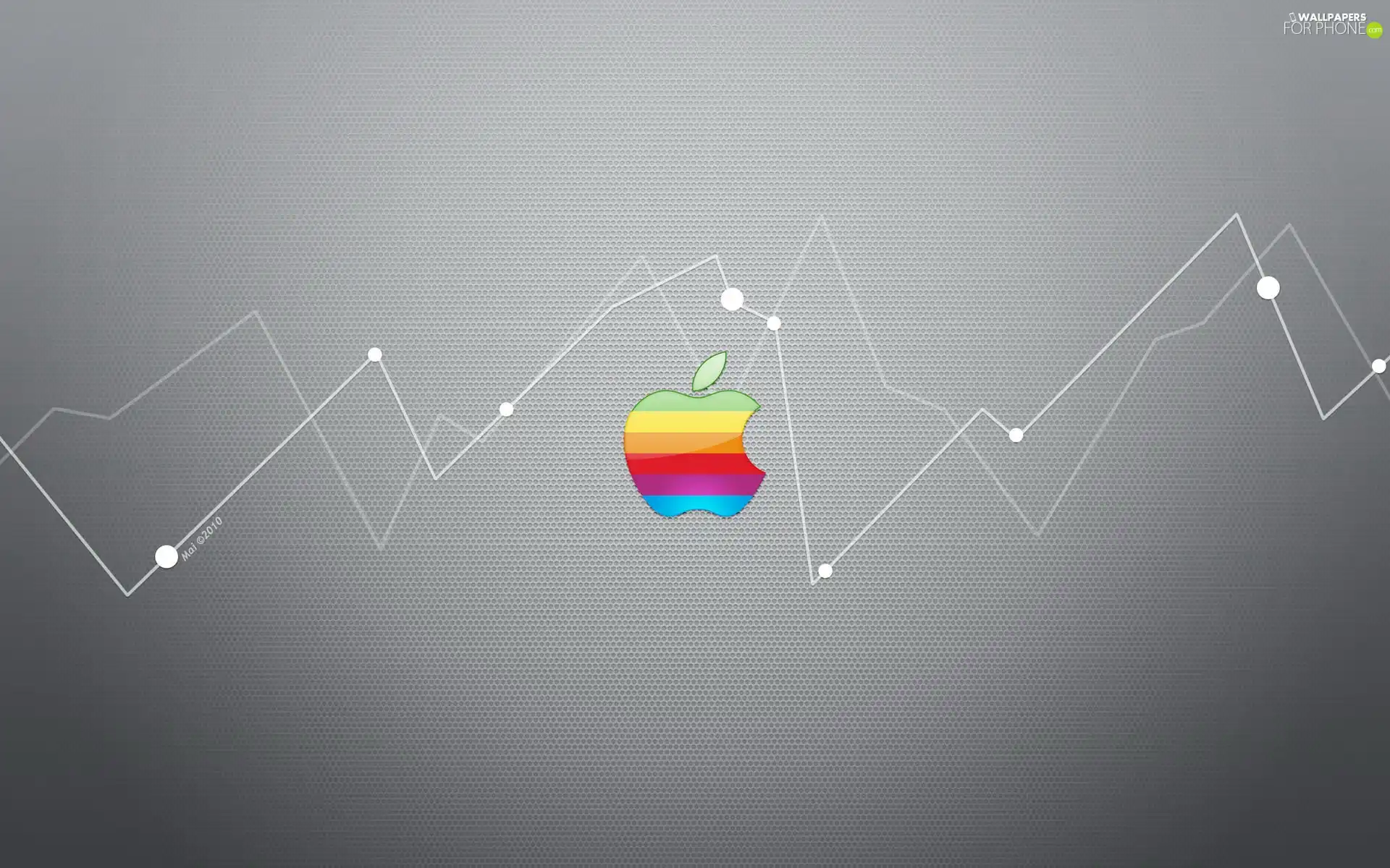 Apple, logo, graph, rainbow