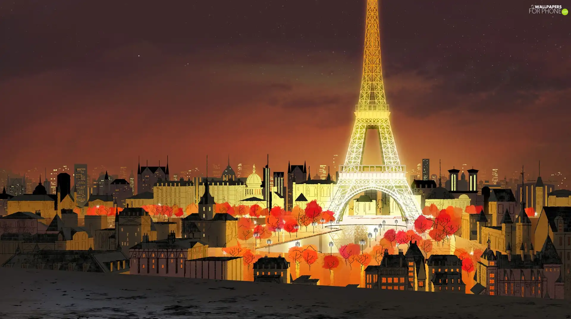graphics, Paris, Night