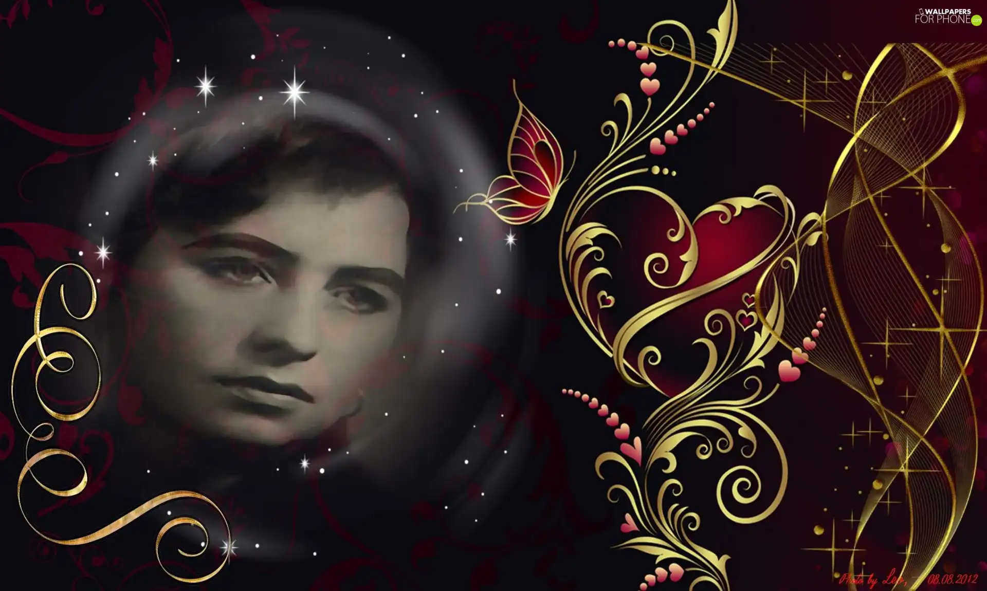 graphics, face, Women