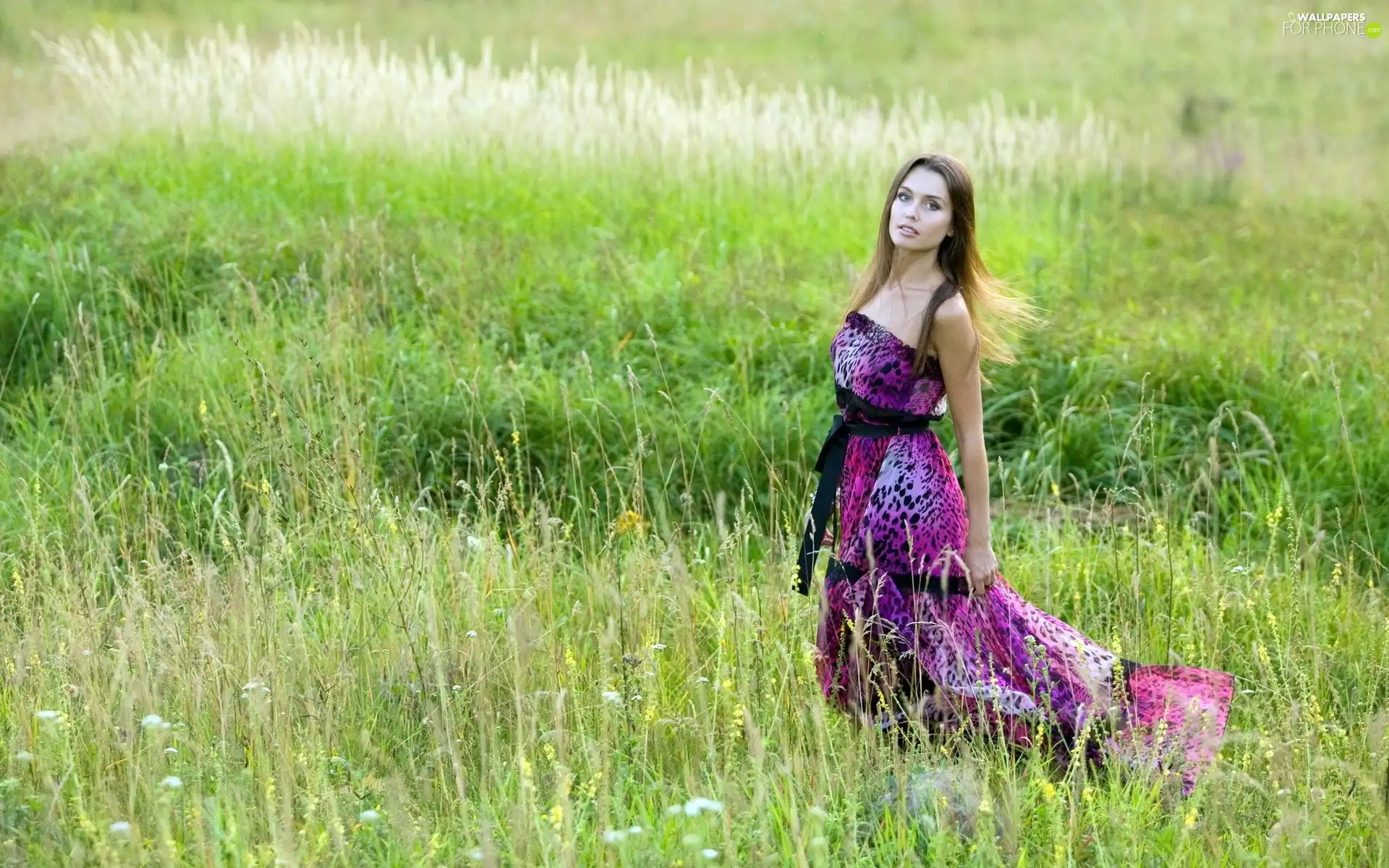 grass, Women, Meadow