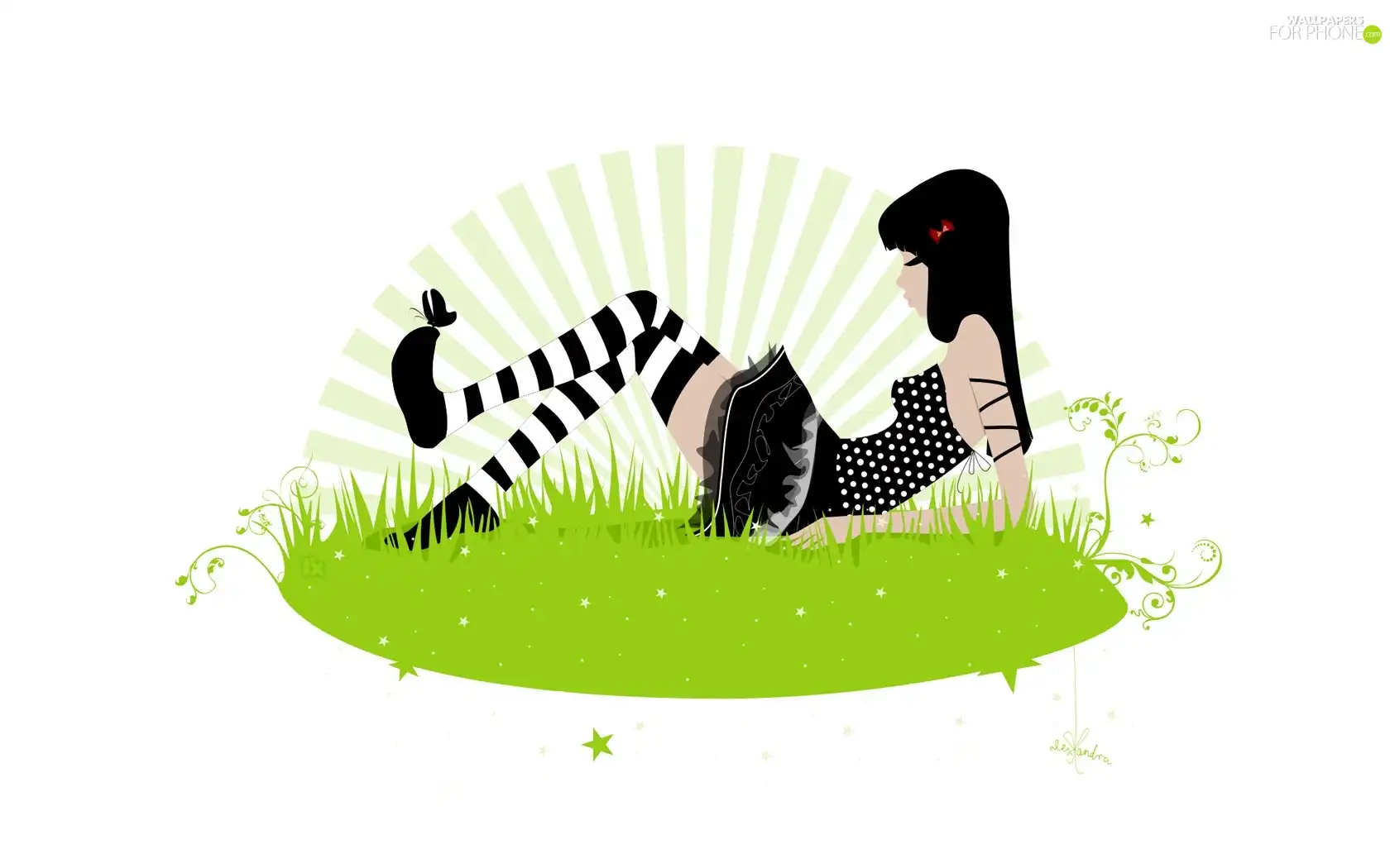 grass, girl, resting