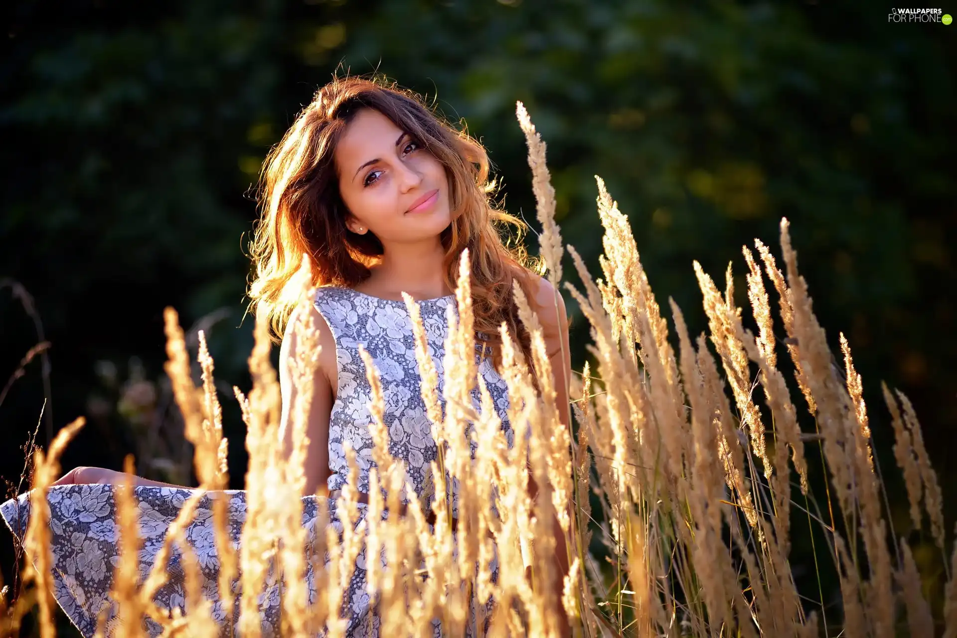 smiling, high, grass, girl