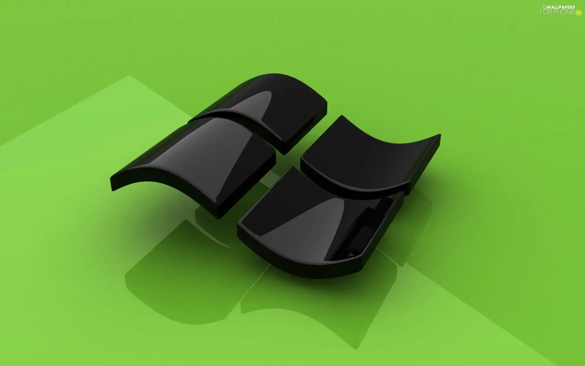 green ones, background, windows, Windowsa, Black