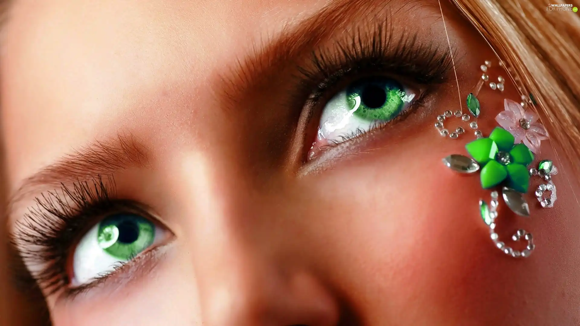 Eyes, rapprochement, The look, green ones, Women