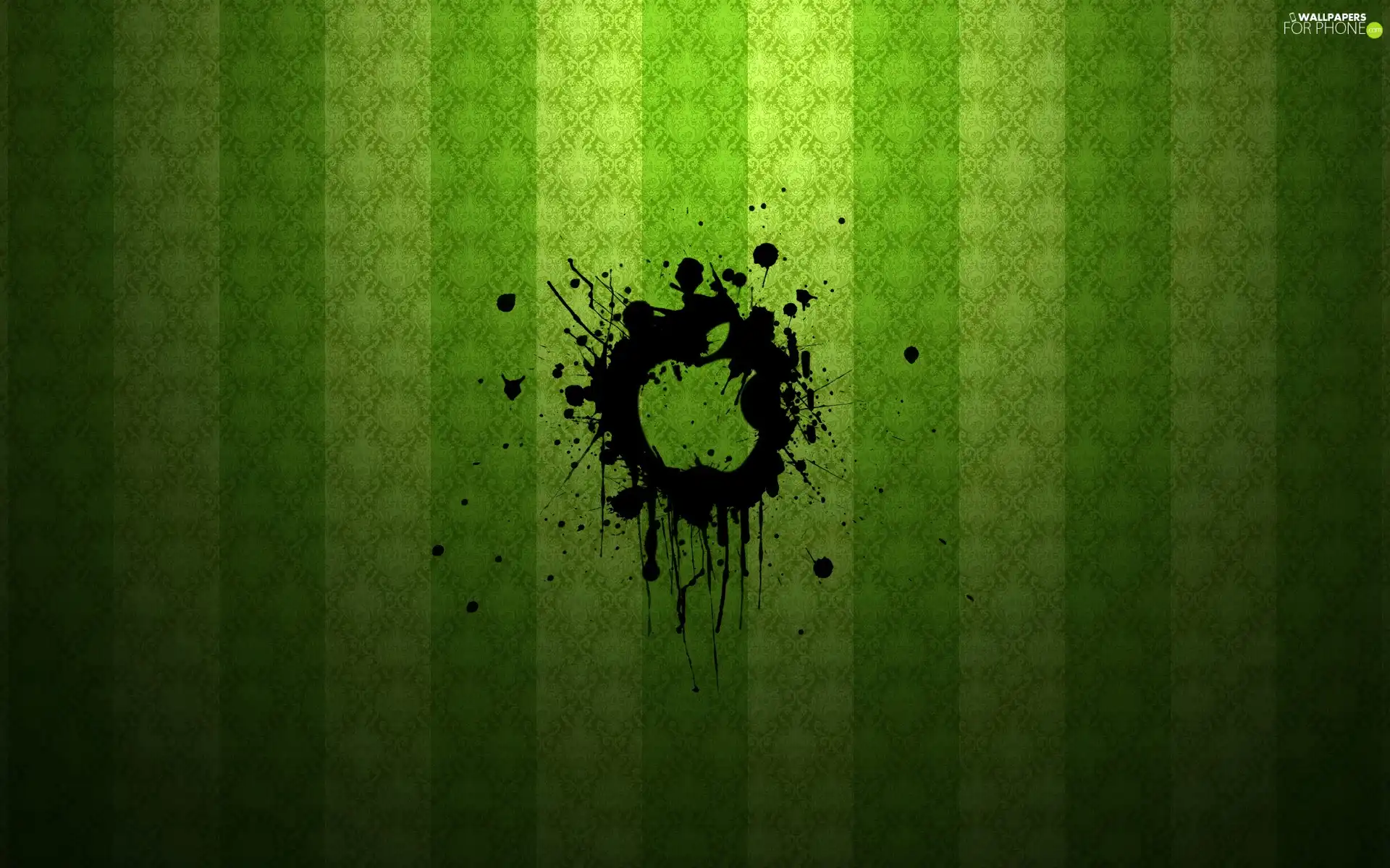 green ones, stripes, Black, blot, Apple