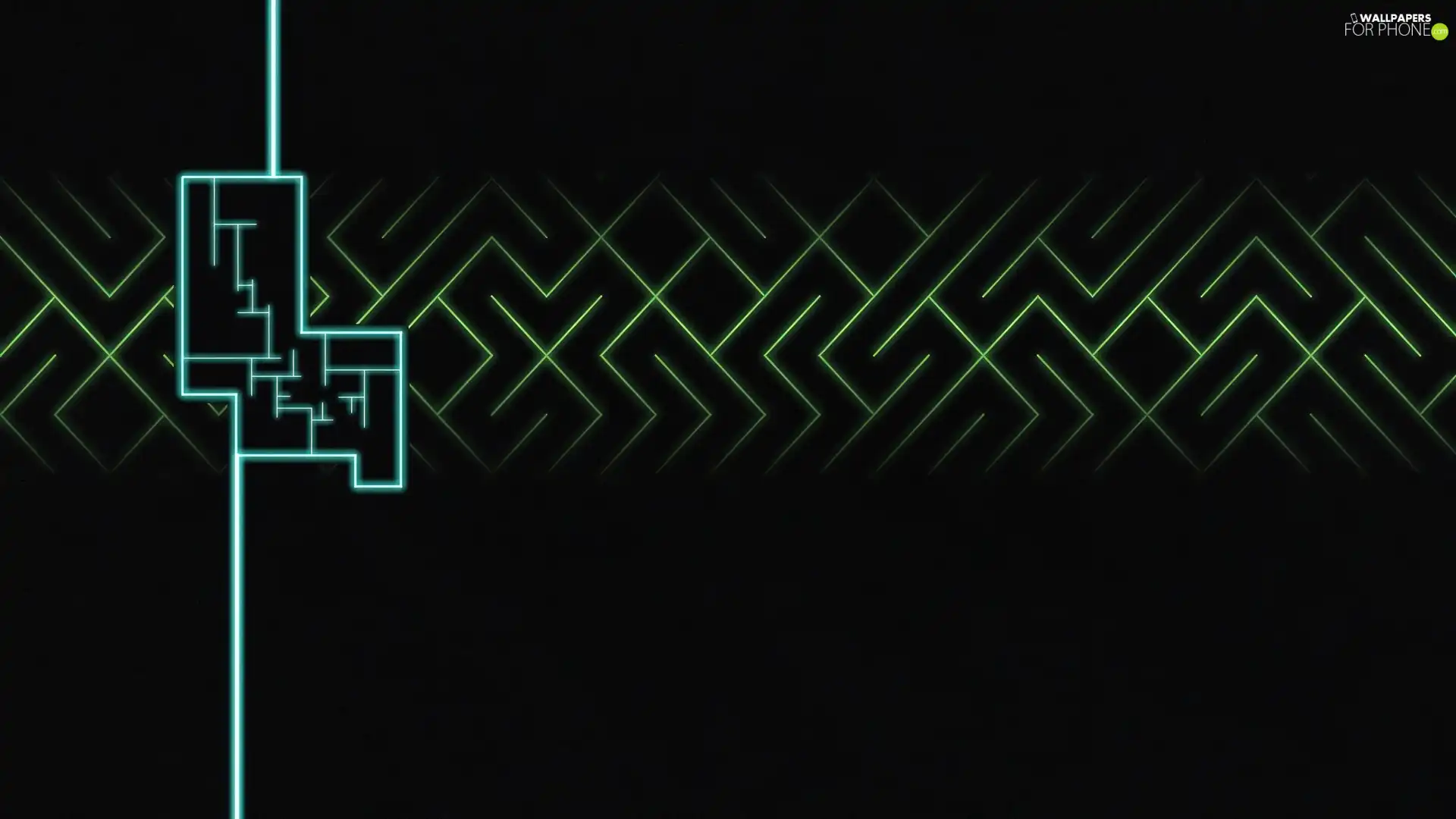 zigzags, abstraction, green ones
