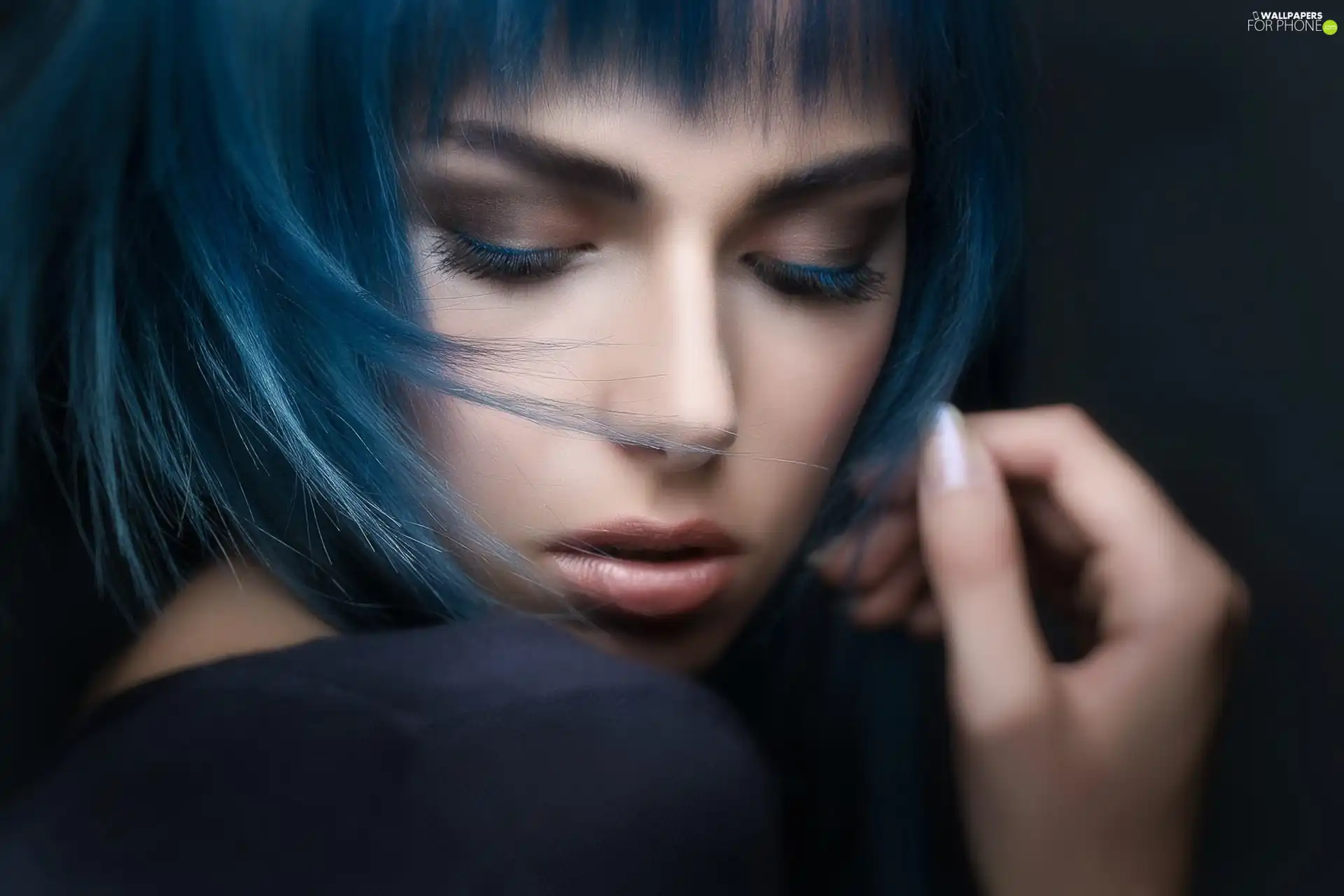 Hair, Women, Blue