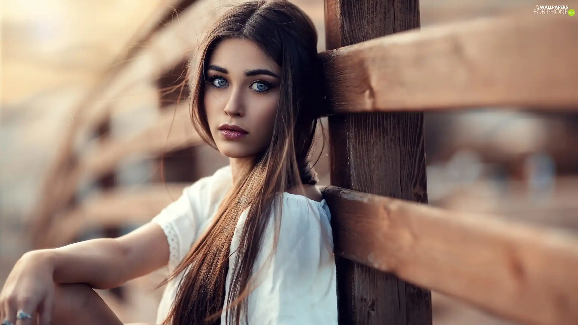 Hair, fence, Women, Longs, blue-