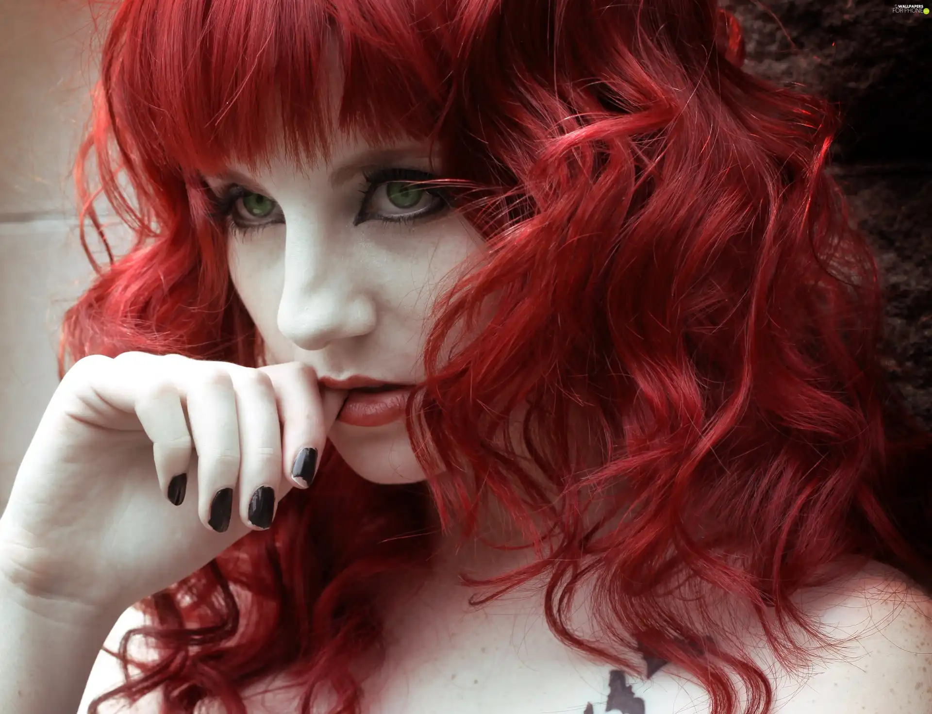 Hair, girl, Red