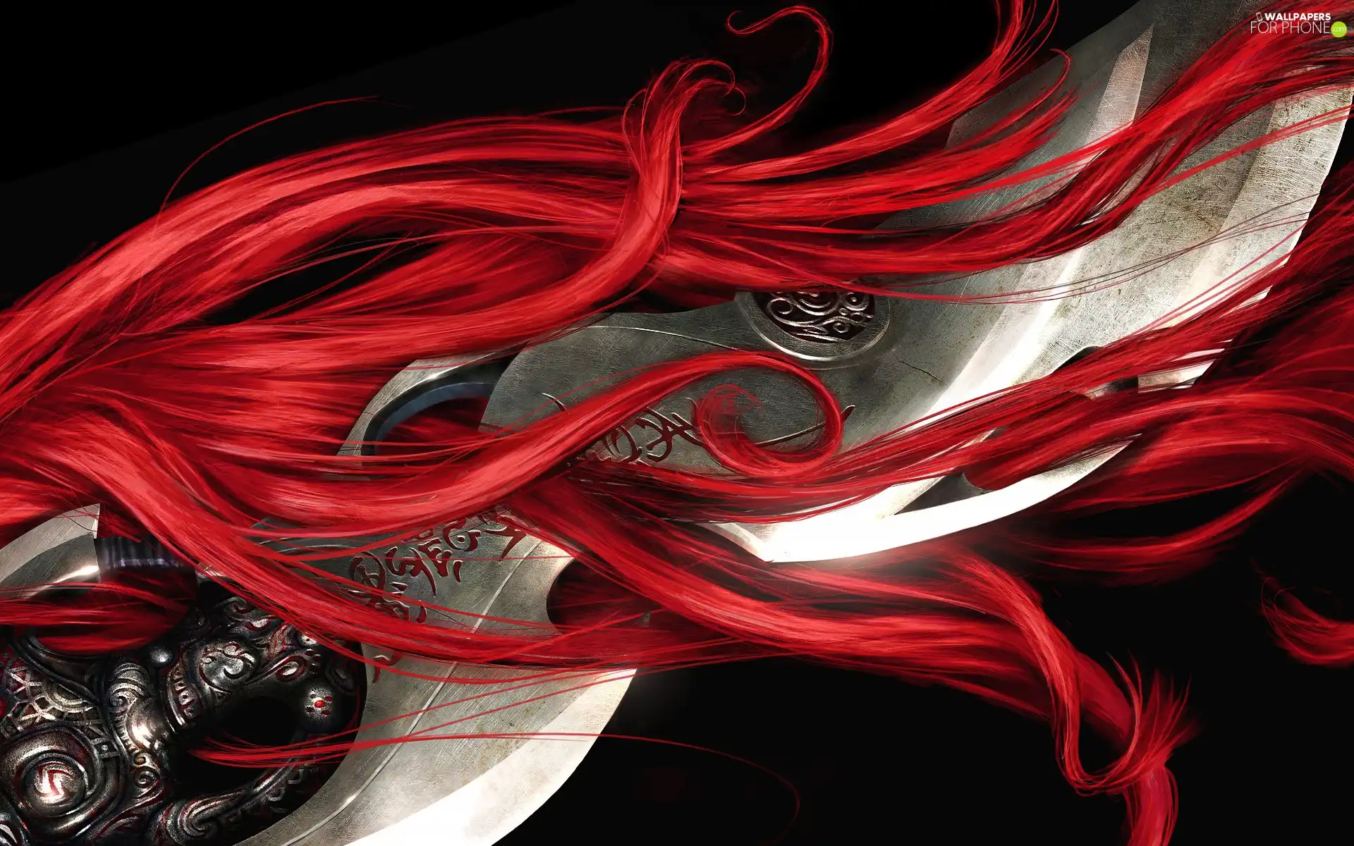 Hair, sword, Red
