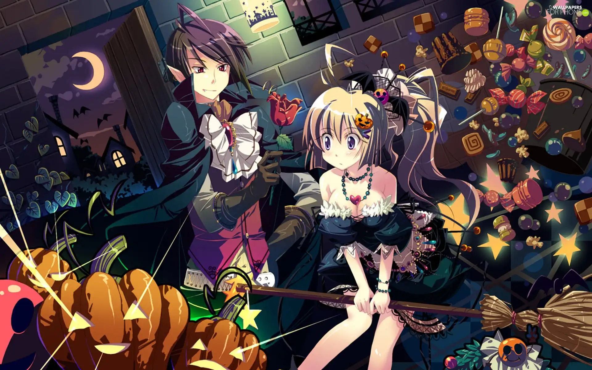 halloween, girl, boy