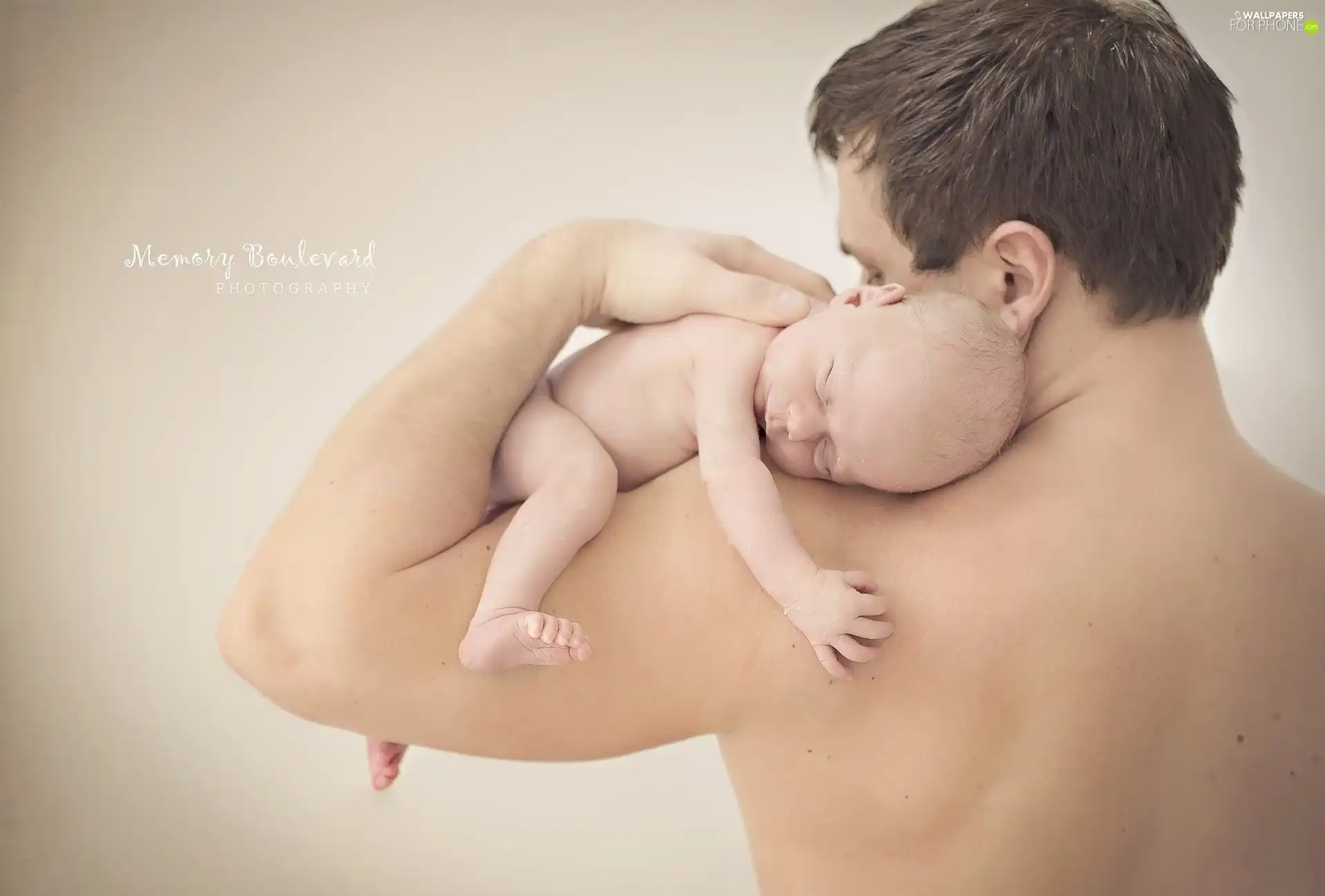 Baby, a man, hand