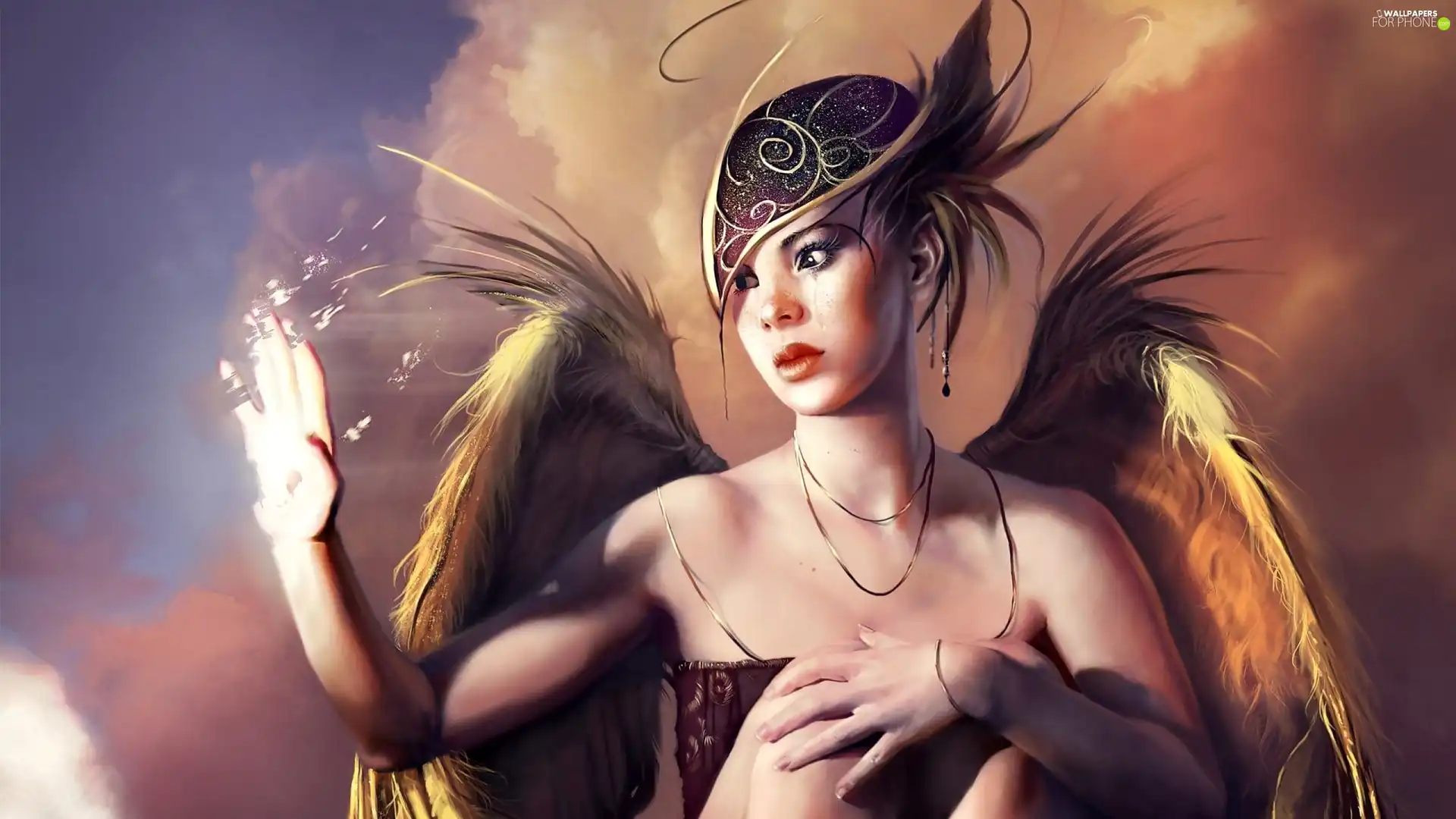 hand, Women, Bird