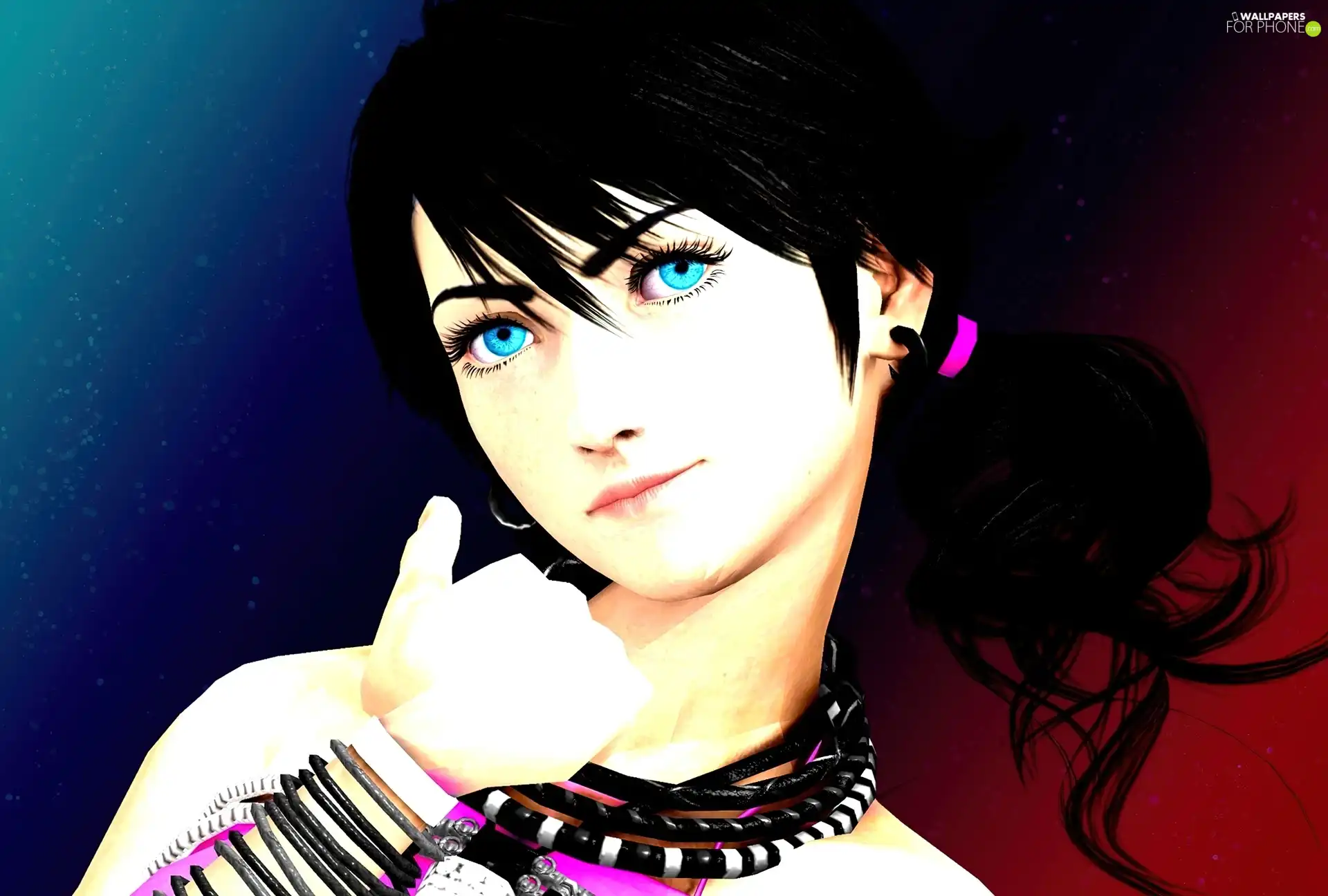 hand, graphics, face, The look, Women