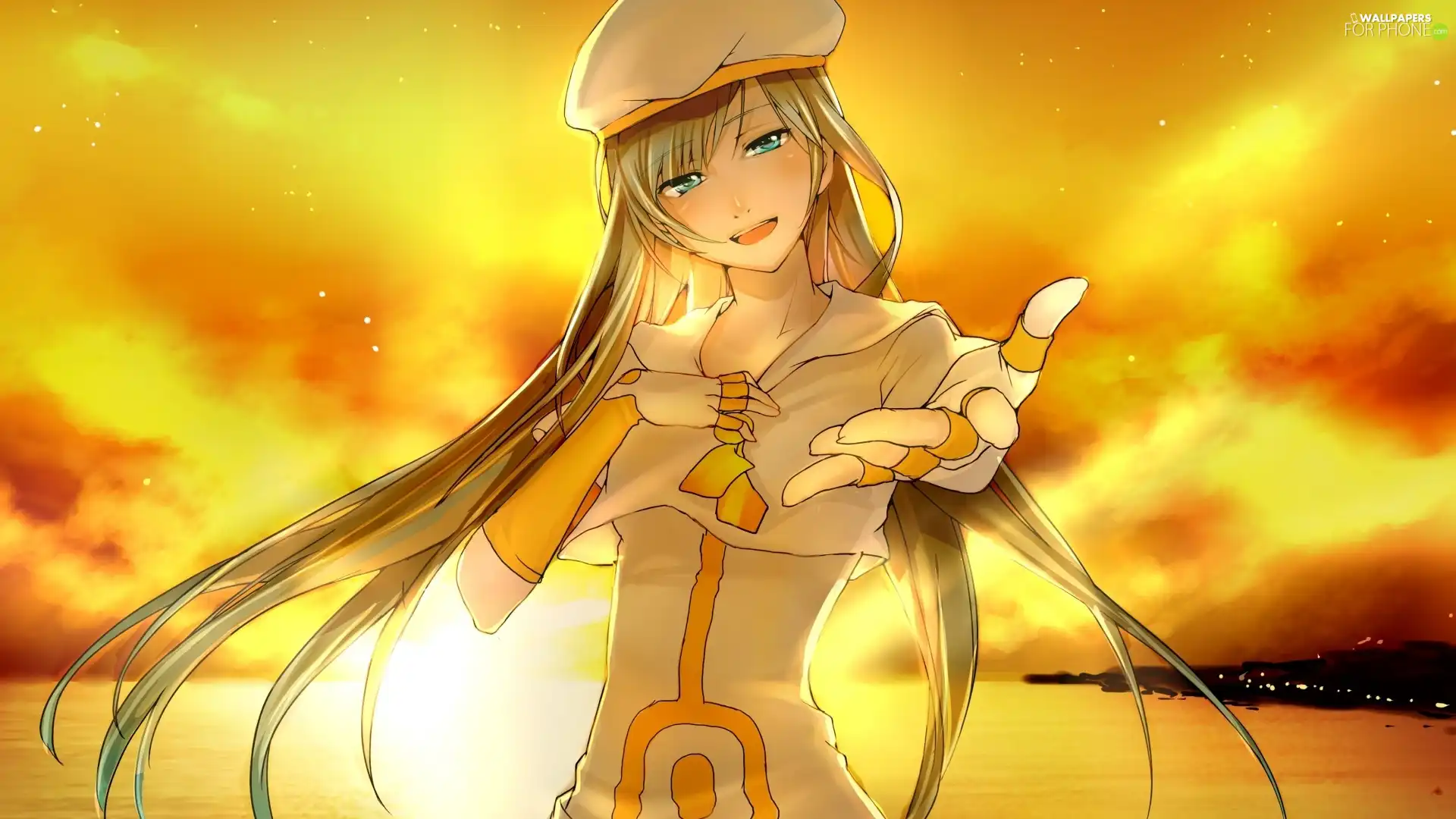 hand, girl, Hat