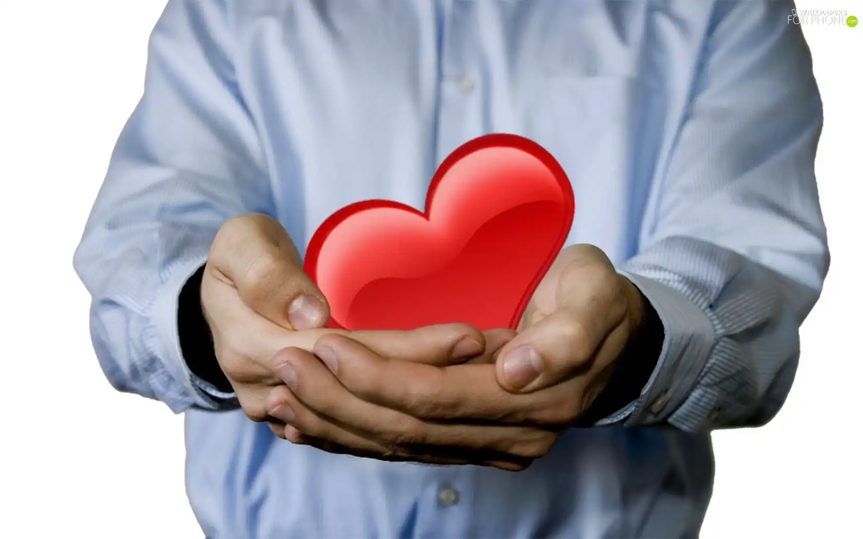a man, an, hand, Heart