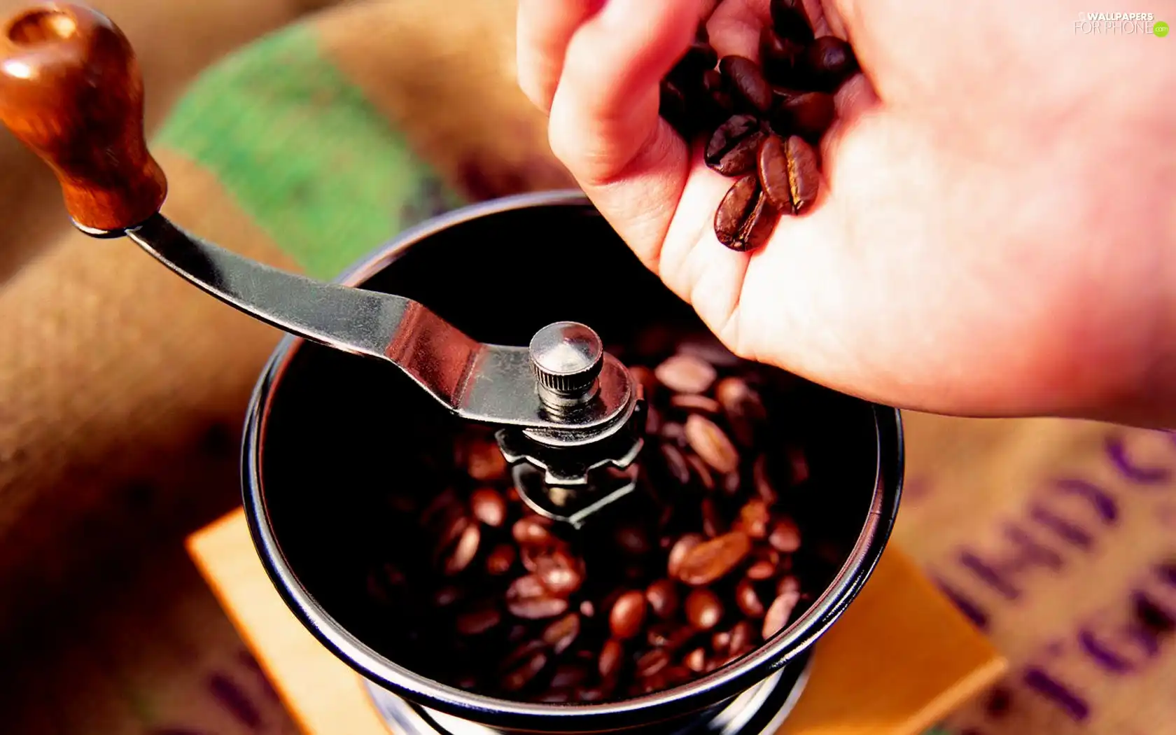 hand, coffee, mill