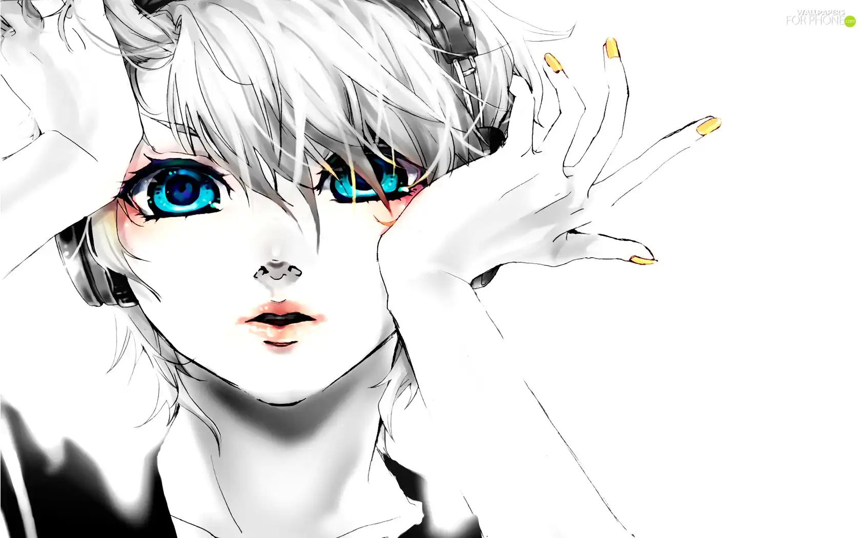 hands, girl, HEADPHONES