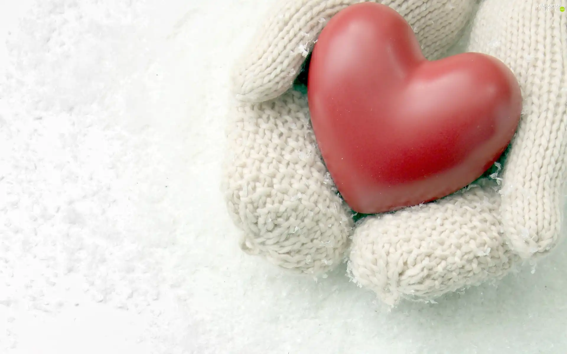 snow, Hands, Heart, Valentine
