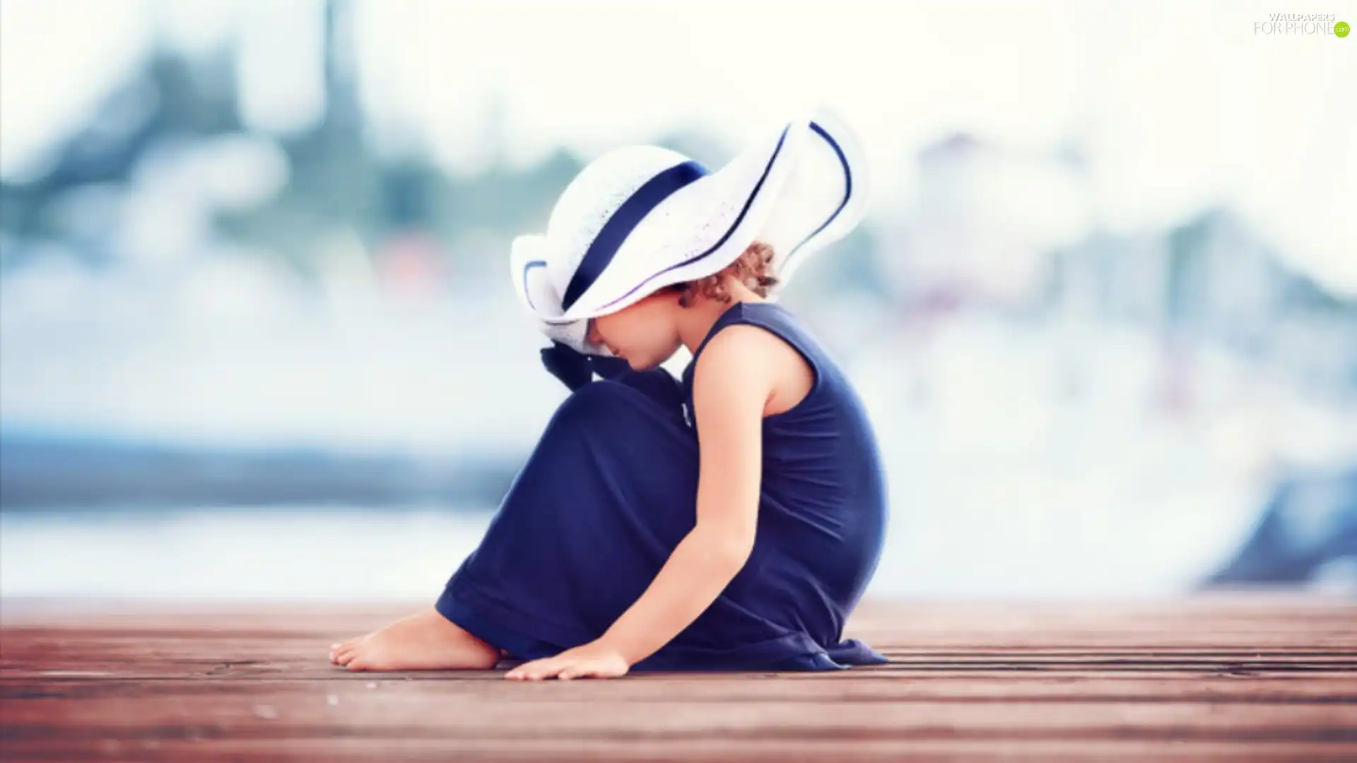 Hat, girl, White