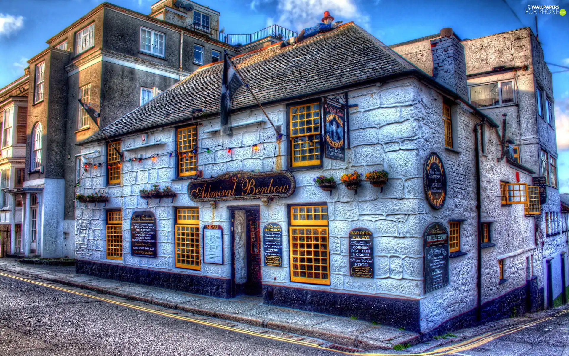 HDR, Admiral Benbow, Restaurant, Street, house