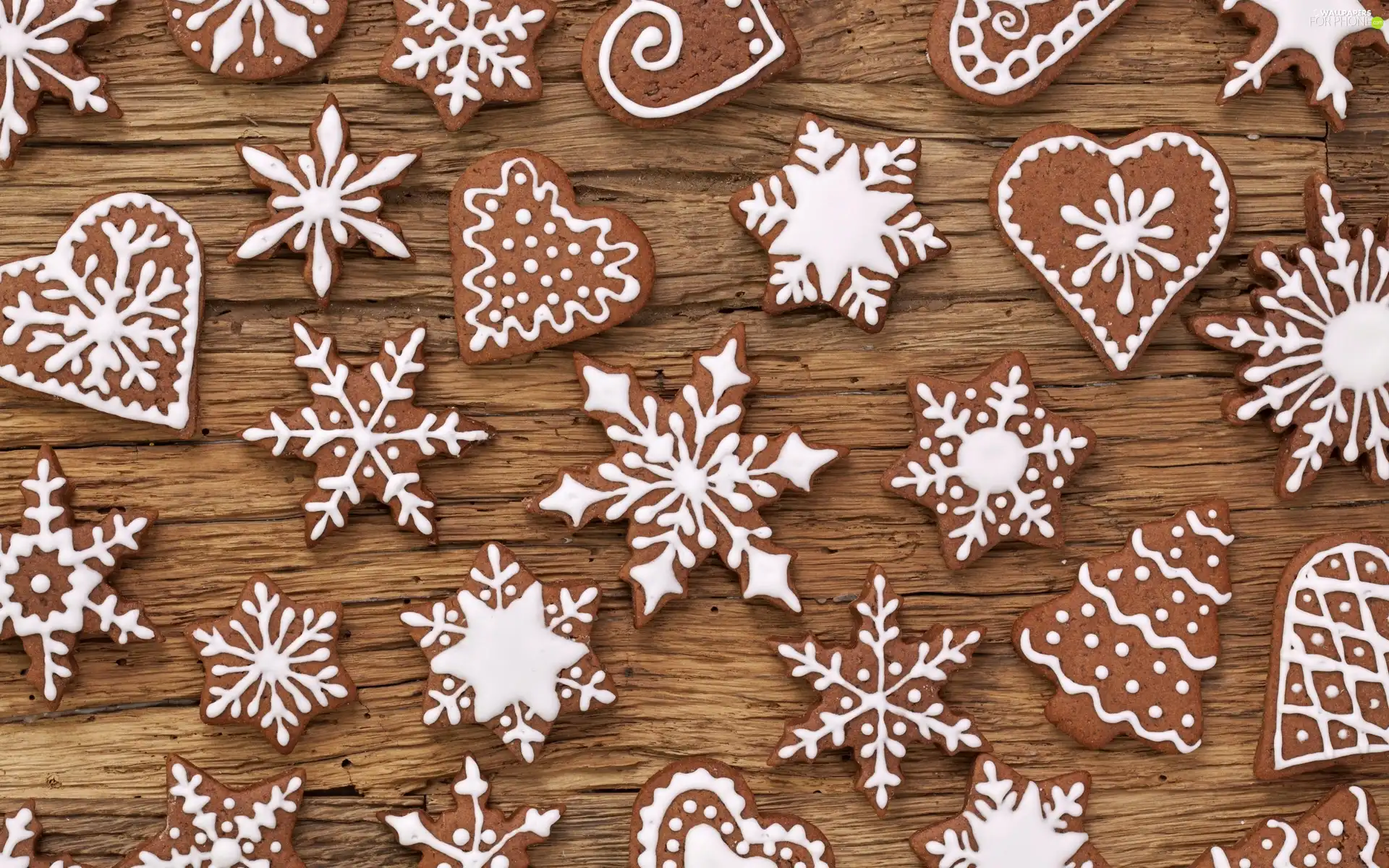 Christmas, glace, heart, Christmas, Stars, Gingerbread