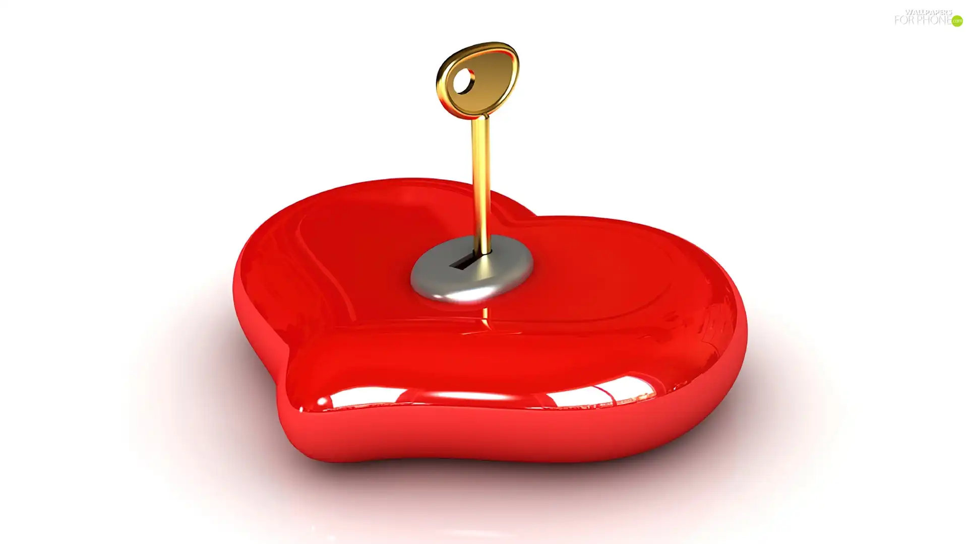 The key, Red, Heart teddybear